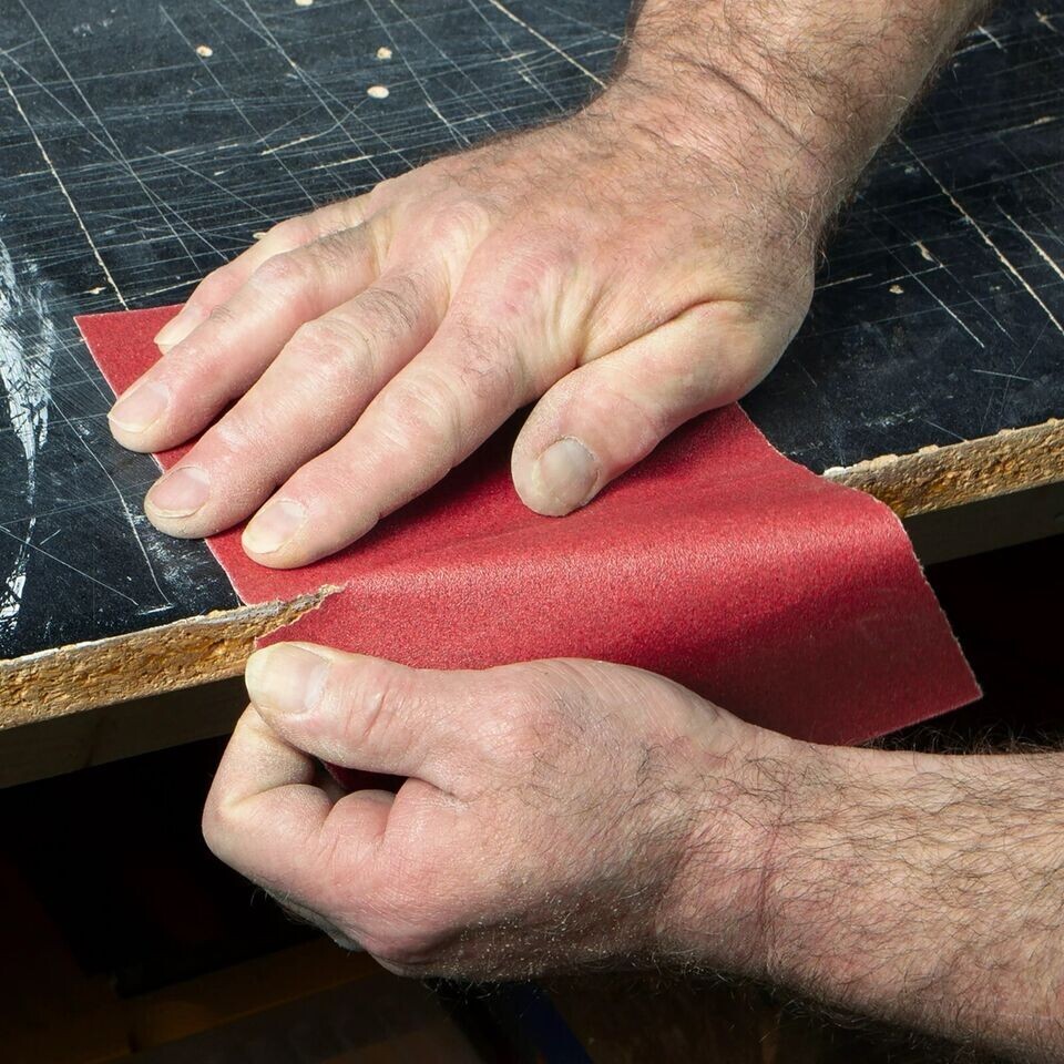 24 SHEETS- 4.5 x 5.5″ Palm Sander 1/4″ Sheets Clamp on Sandpaper -220 Grit XFINE