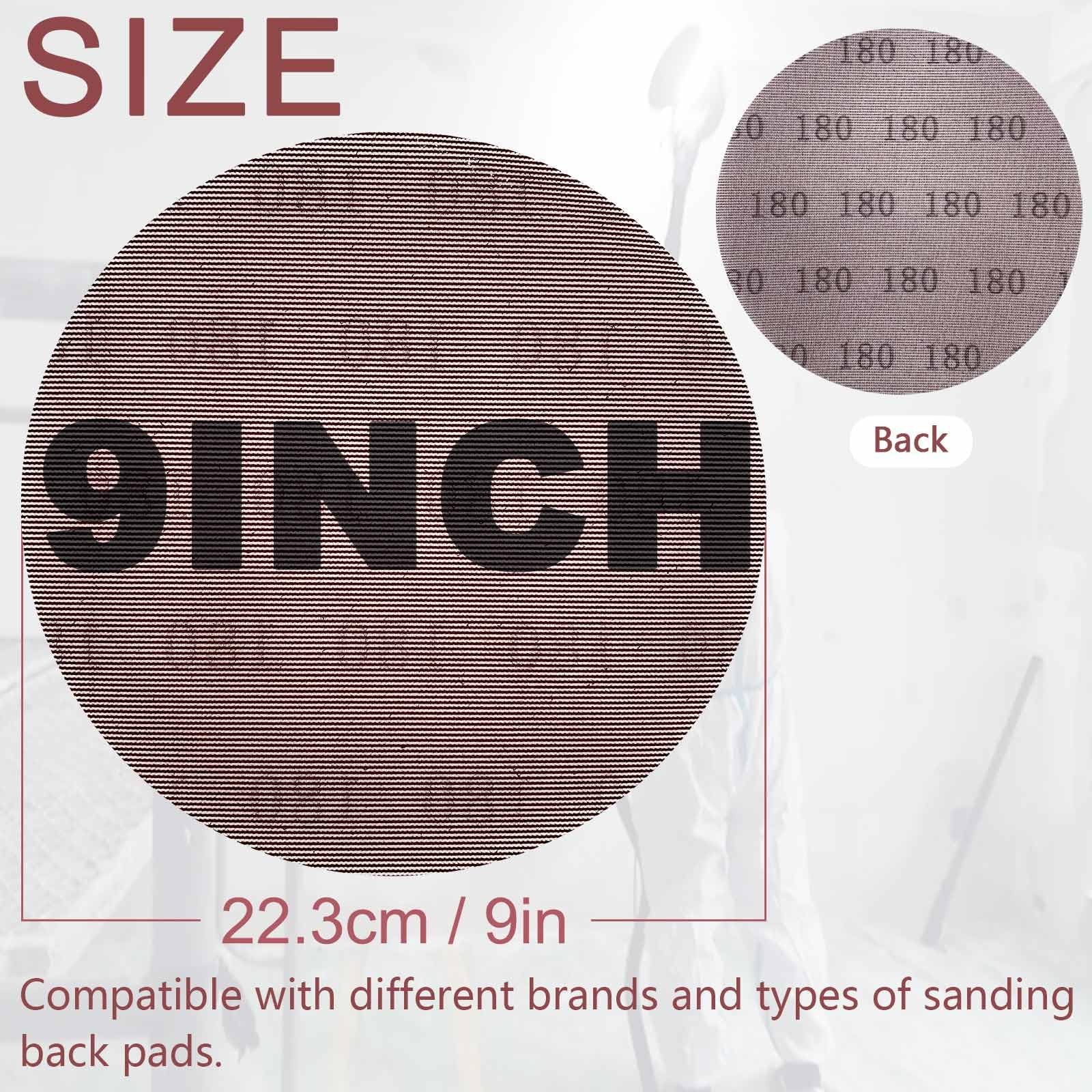 30 Pcs 9-Inch Mesh Sanding Discs Drywall Sandpaper 80-320 Grit