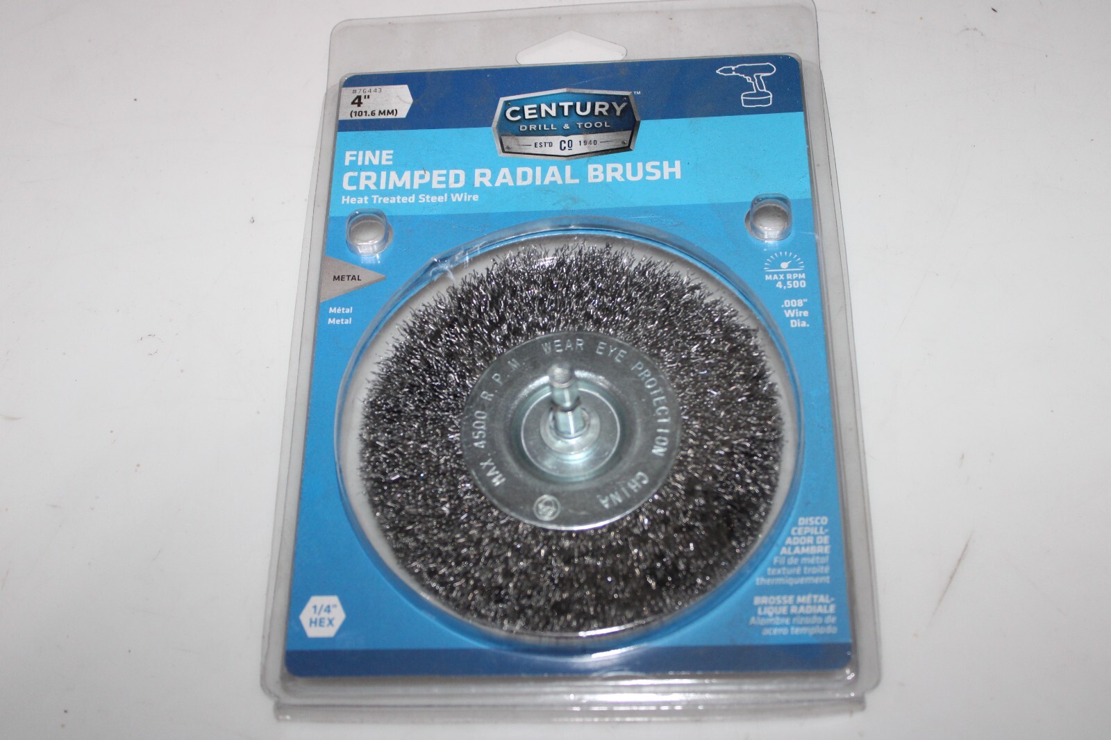 Century Drill & Tool 76443 4″ Fine Crimped Radial Brush