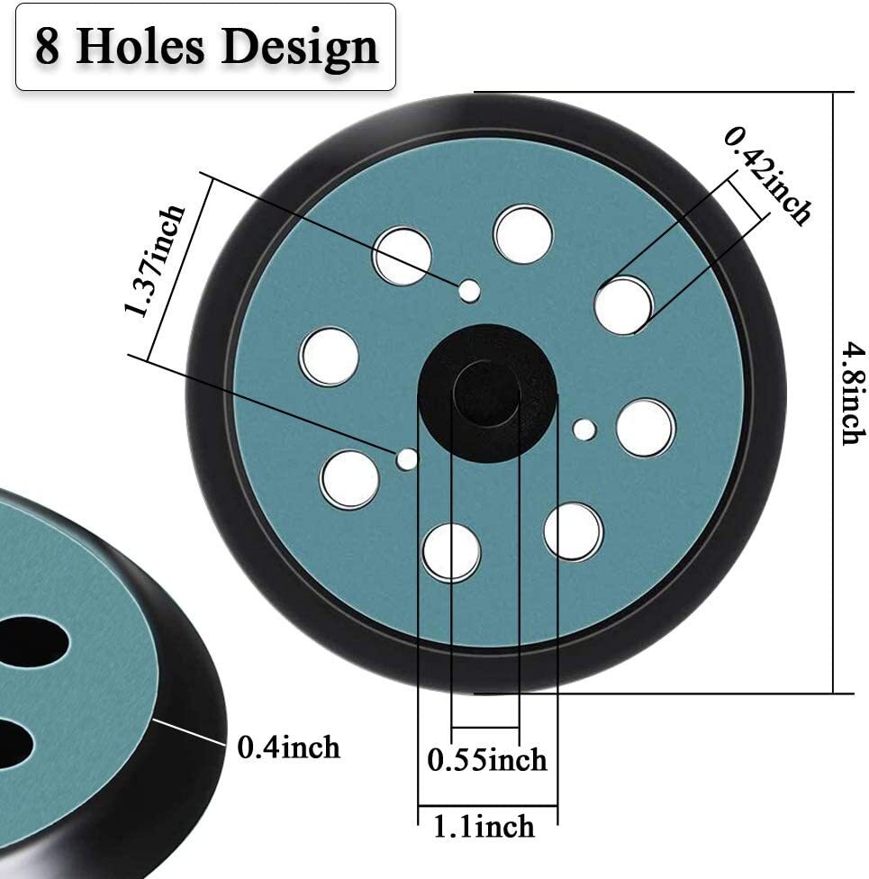 2pcs 5Inch 8-Hole Orbital Sander Hook & Loop Backing Pad for Makita M9204 BO5041