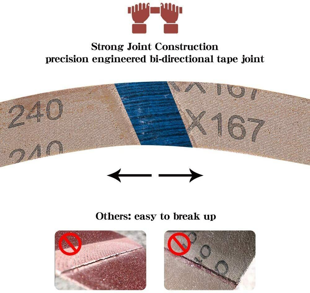 18PCS 1×42 inch Sanding Belts Belt Sander Sandpaper 60 80 120 150 240 400 Grit