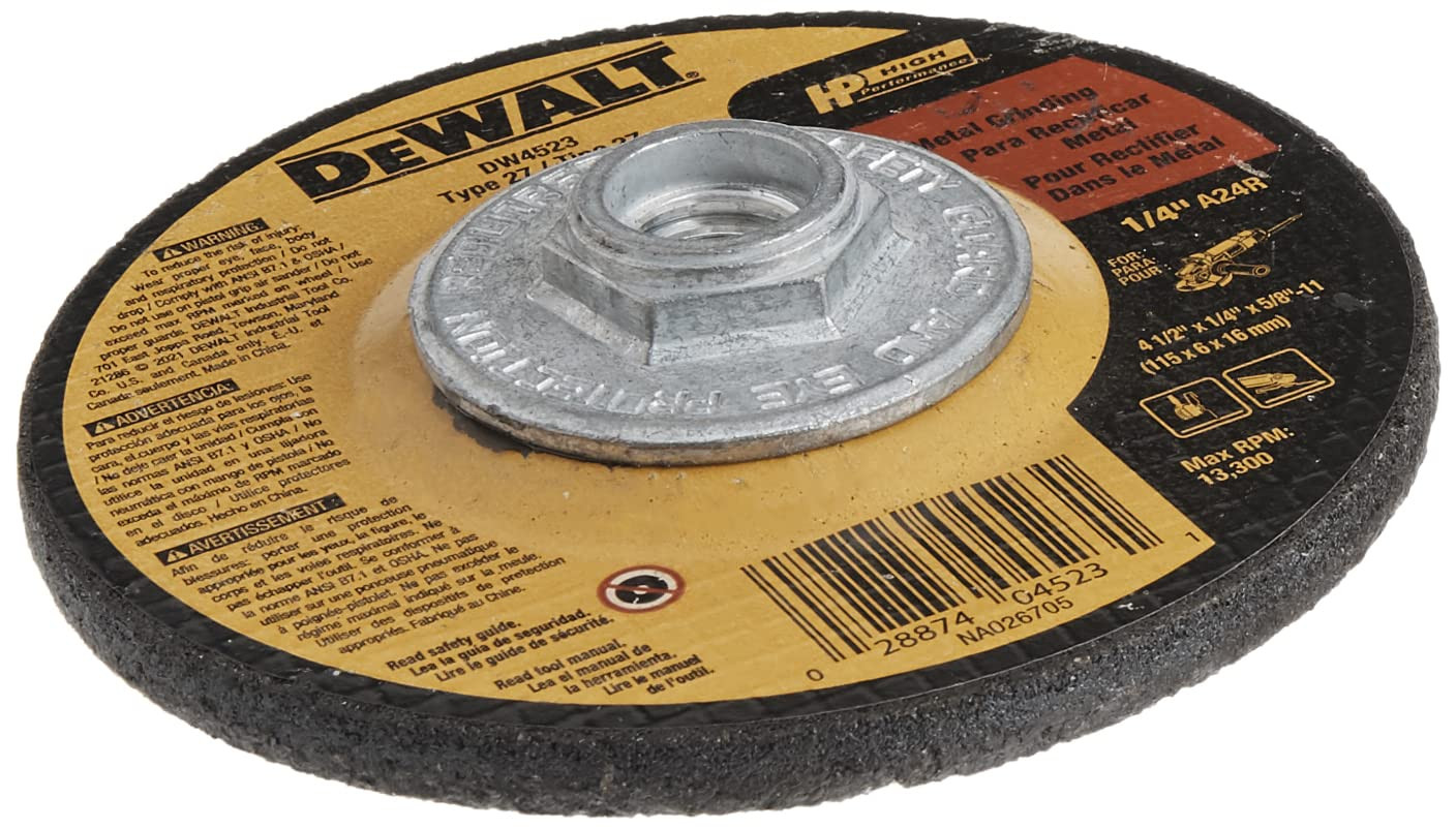 DEWALT Grinding Wheel, General Purpose for Metal, 4-1/2-Inch X 1/4-Inch X 5/8-In