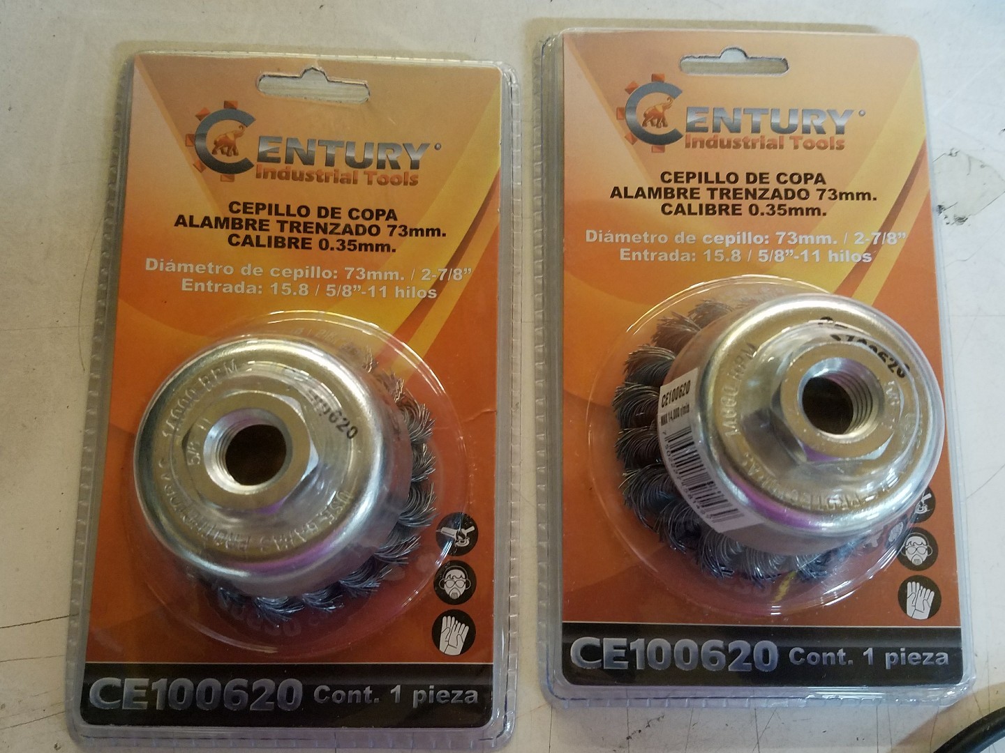 CENTURY CE100620 PACK OF 2 PC KNOTTED WIRE BRUSH 2 7/8″ X 5/8″ -11UNC FOR GRINDE