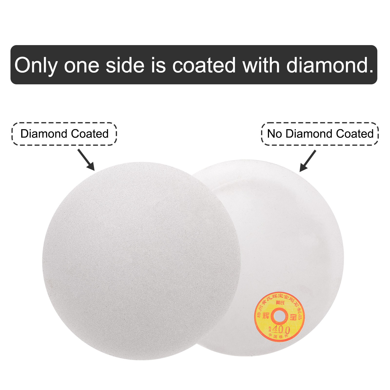 Diamond Sanding Grinding Disc 8″ Grit 400 No Center Hole Flat Lap Wheel Disk