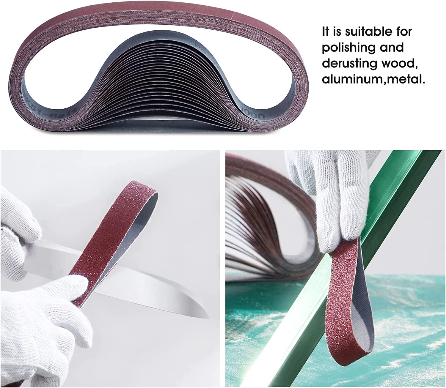 36pcs 1 x 30 inch Sanding Belt 60 80 120 150 240 400 Grit Sander Belts Sandpaper