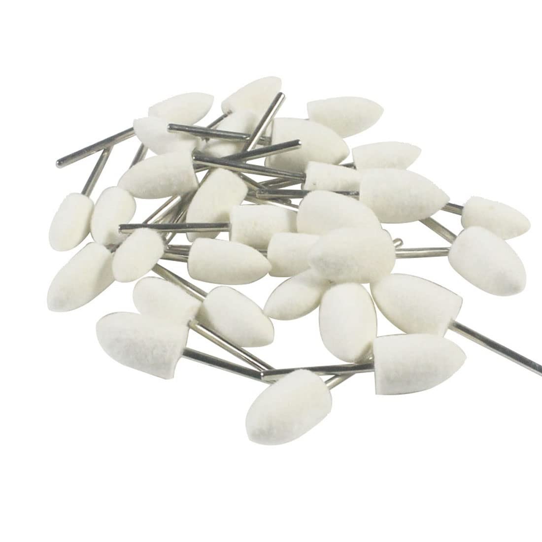 Luo ke 30 Pcs Wool Felt Polishing Bits, 3/32” Shank Cone Shape Wool Polishin…