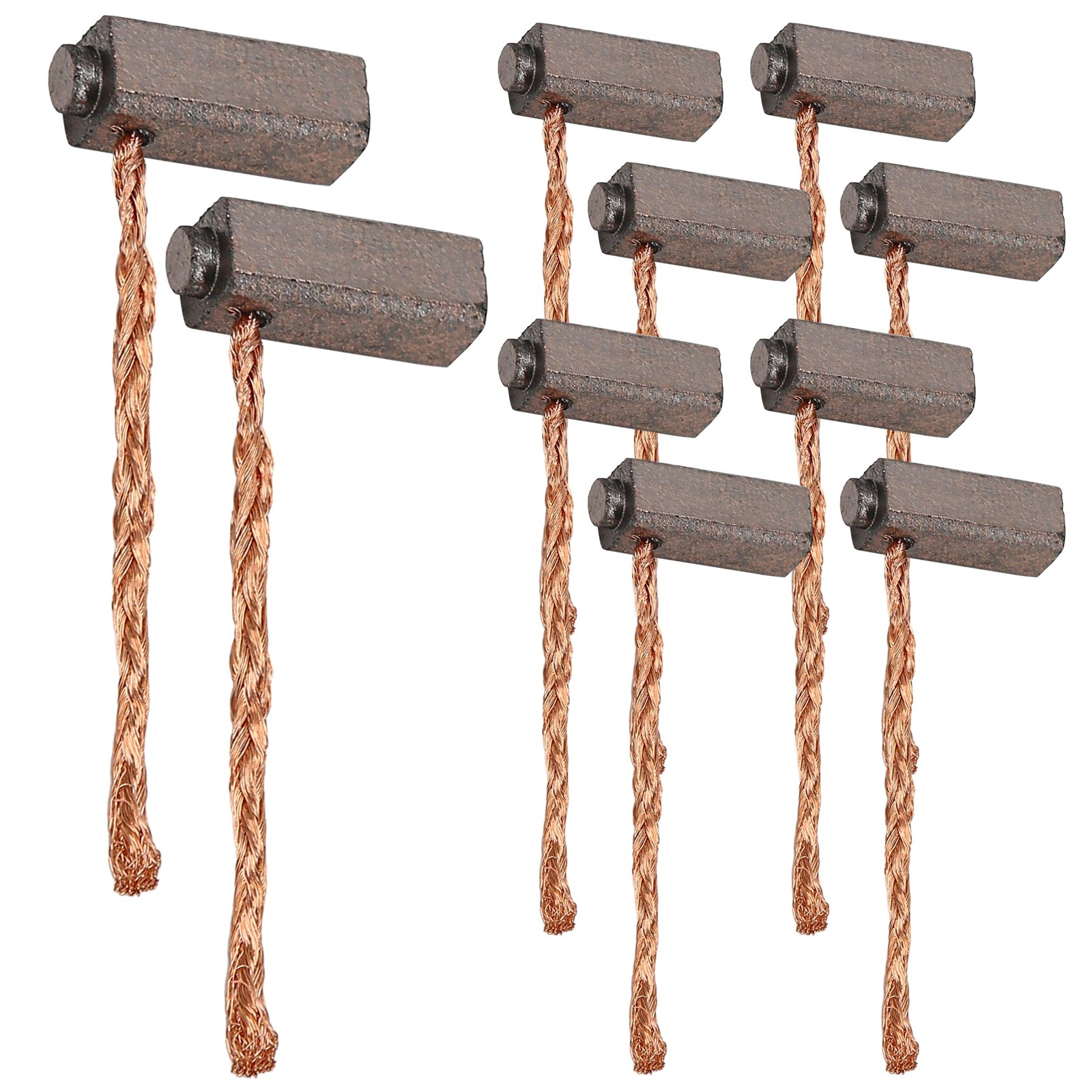 10 Pcs Universal Carbon DC Motor Brushes Electric Wire Black Replacement