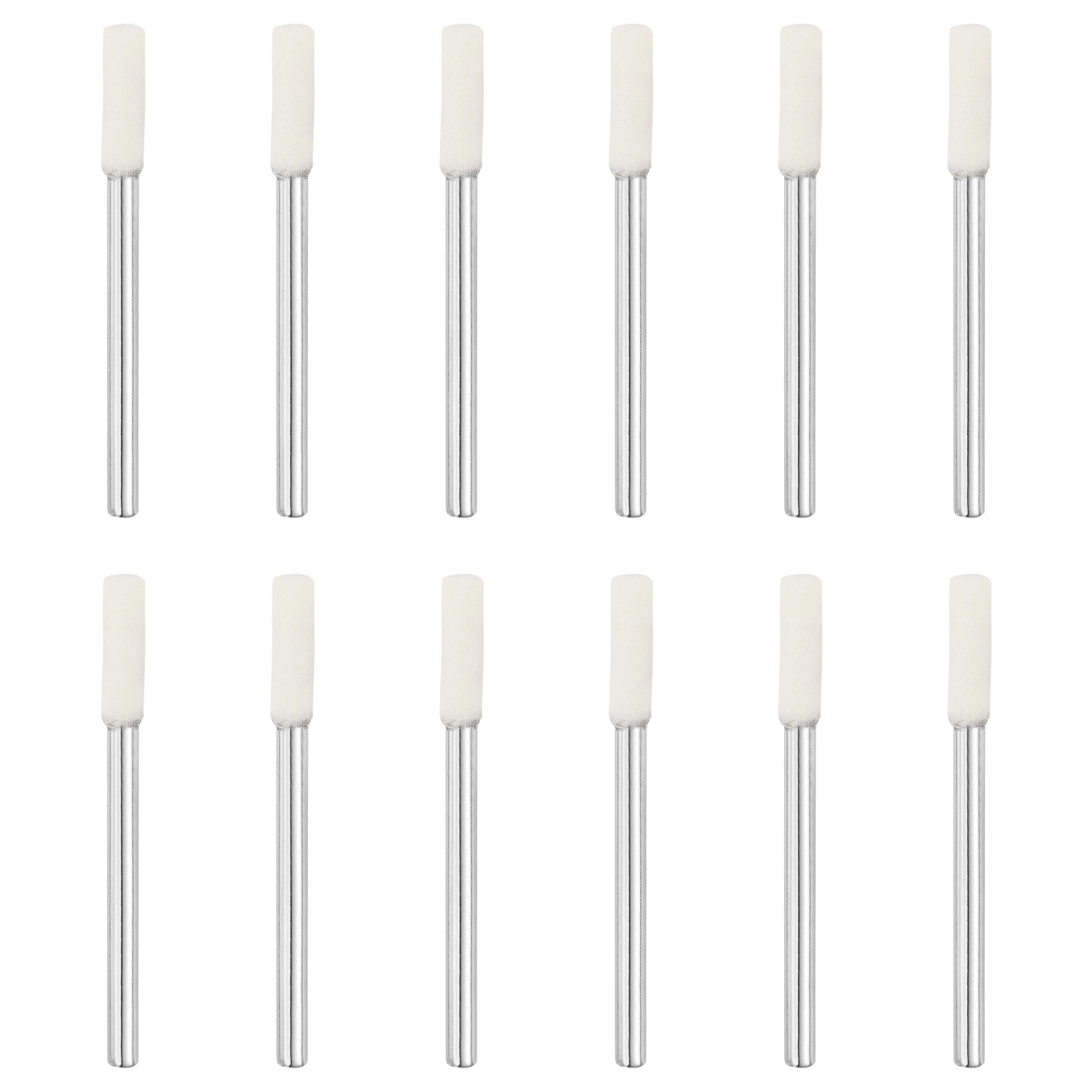 12 Pcs Wool Felt Mounted Mandrel Points 3mm Cylinder Head with 1/8″ Shank