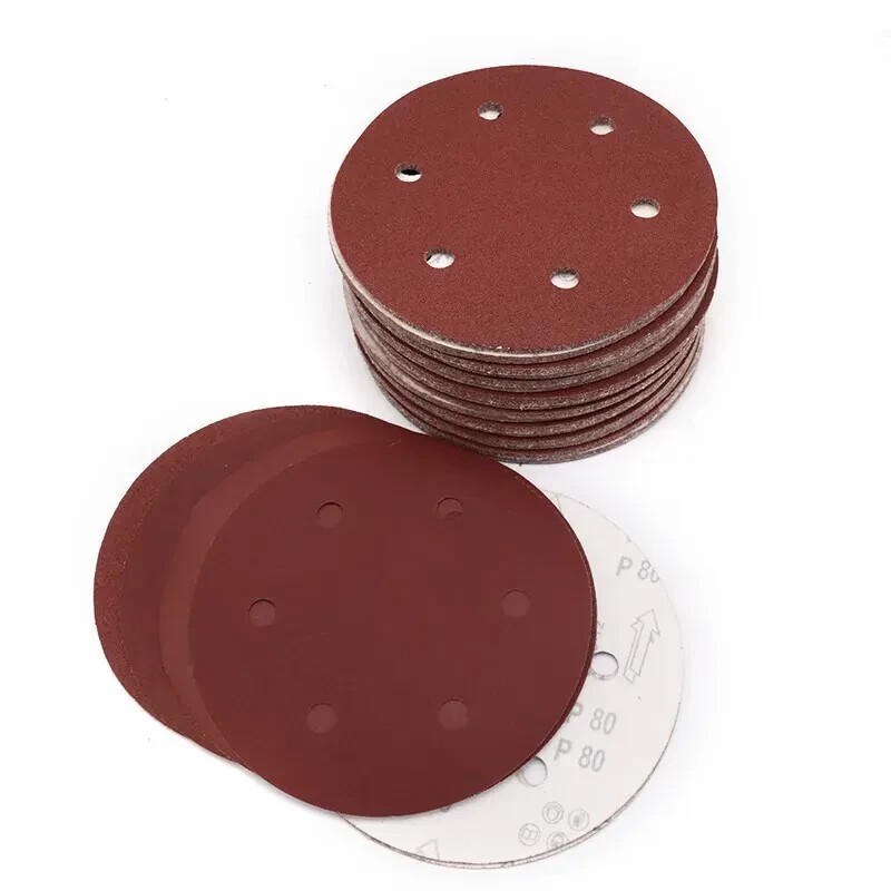 10pcs 9 Inch 6 Hole Grit 40-320 Sanding Paper Discs Self Adhesive Round Disk