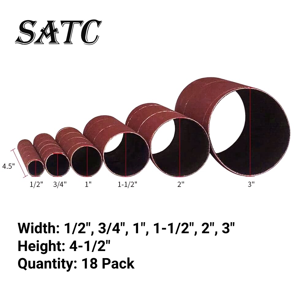 4.5″ Replacement Oscillating Spindle Sanding Sleeves 80 120 240 Grit Sandpaper