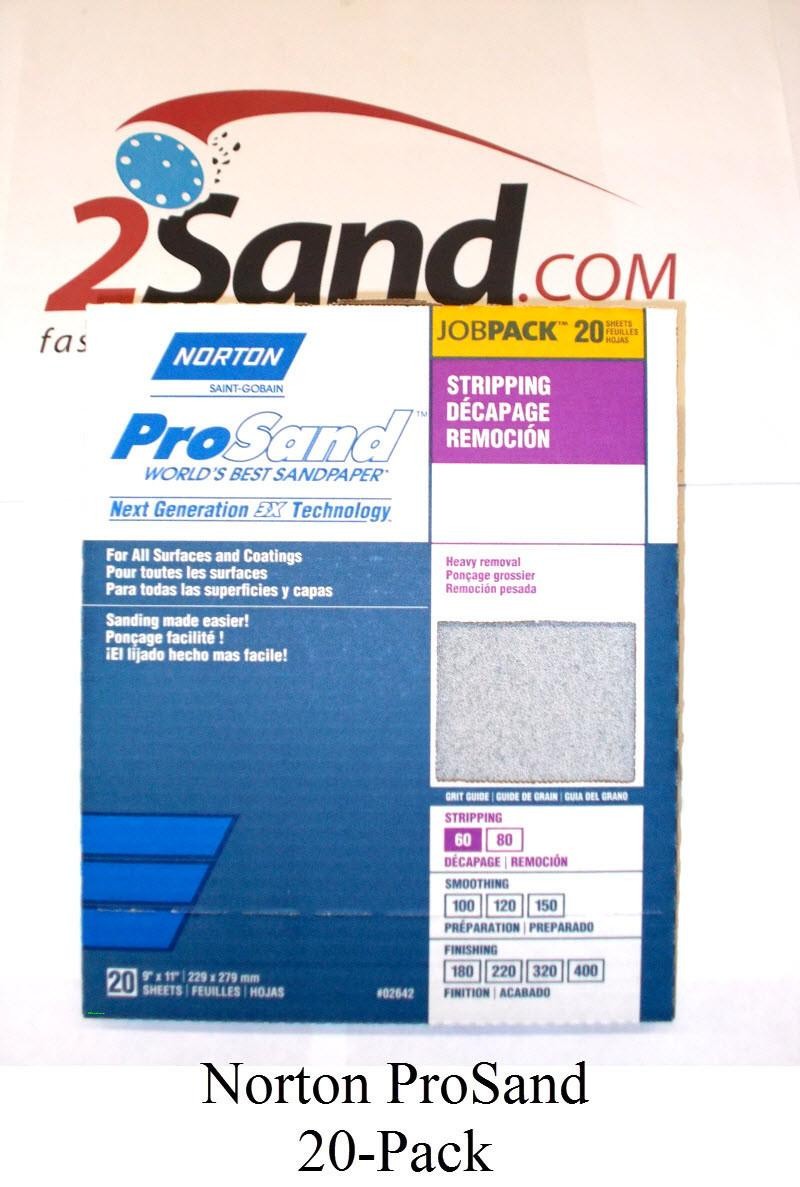 Norton 3X ProSand 9 x 11 Inch Sandpaper Sheets 20 Pack Wood Metal Choose Grit