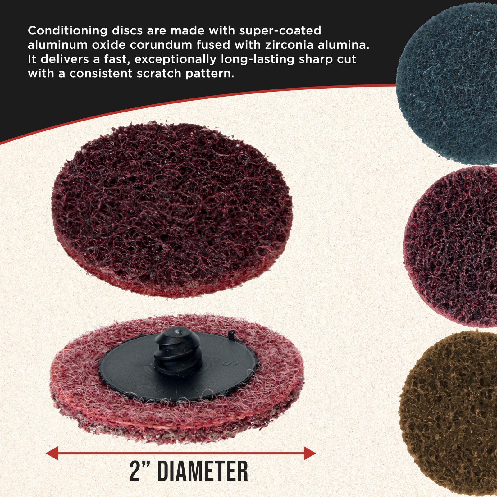 Dura-Gold 46-Piece 2″ Diameter Surface Conditioning Sanding Discs Variety Pac…