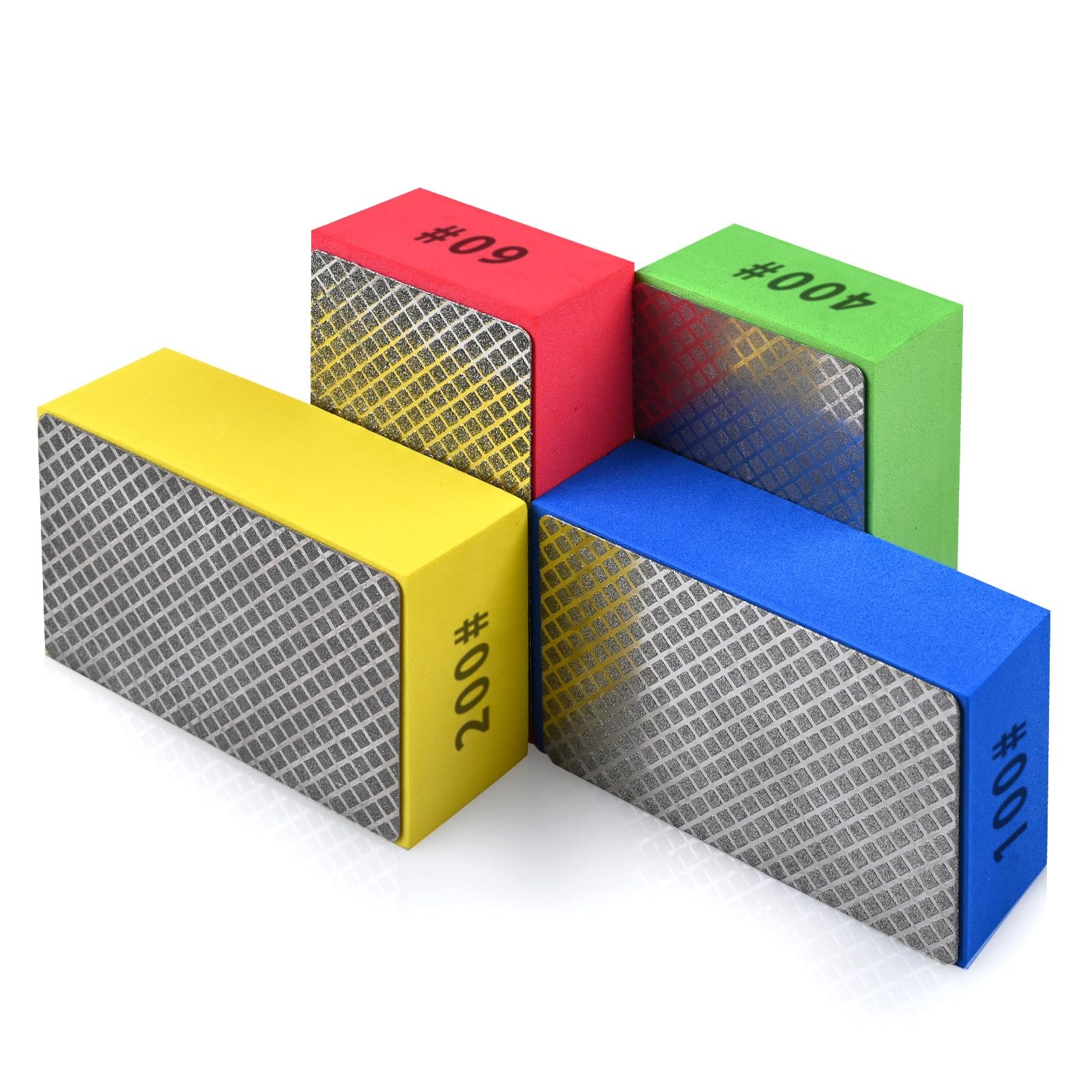 4 Pcs Diamond Polishing Pads Sanding Blocks for Wood Ceramic Tile Glass Grinder