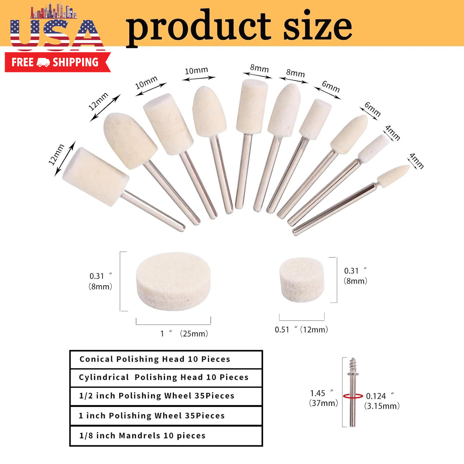 100PCS Polishing Buffing Wheel for Dremel Polishing Kit, Polishing Wheel for Dre