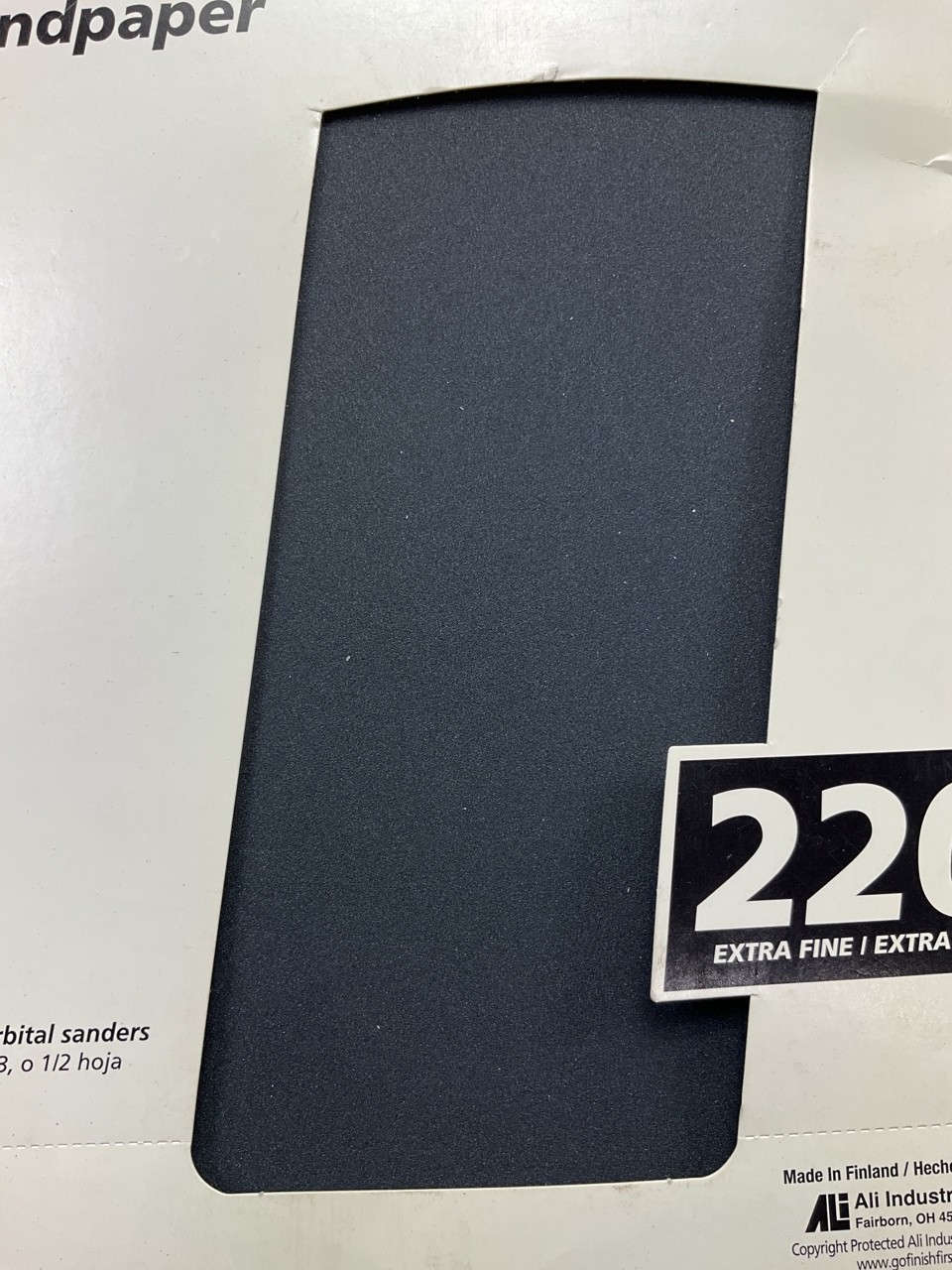 Finish 1st 8405 Sandpaper Sheets – 25 Sheets, 9″x11″, 220 Extra Fine (220 GRIT)