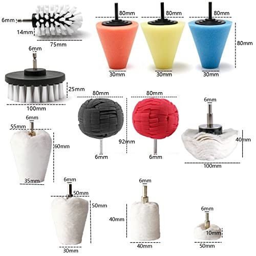 Polishing Pad Buffing Wheel Kit 12 Pack, Polishing Ball for Drill,for 12 PACK