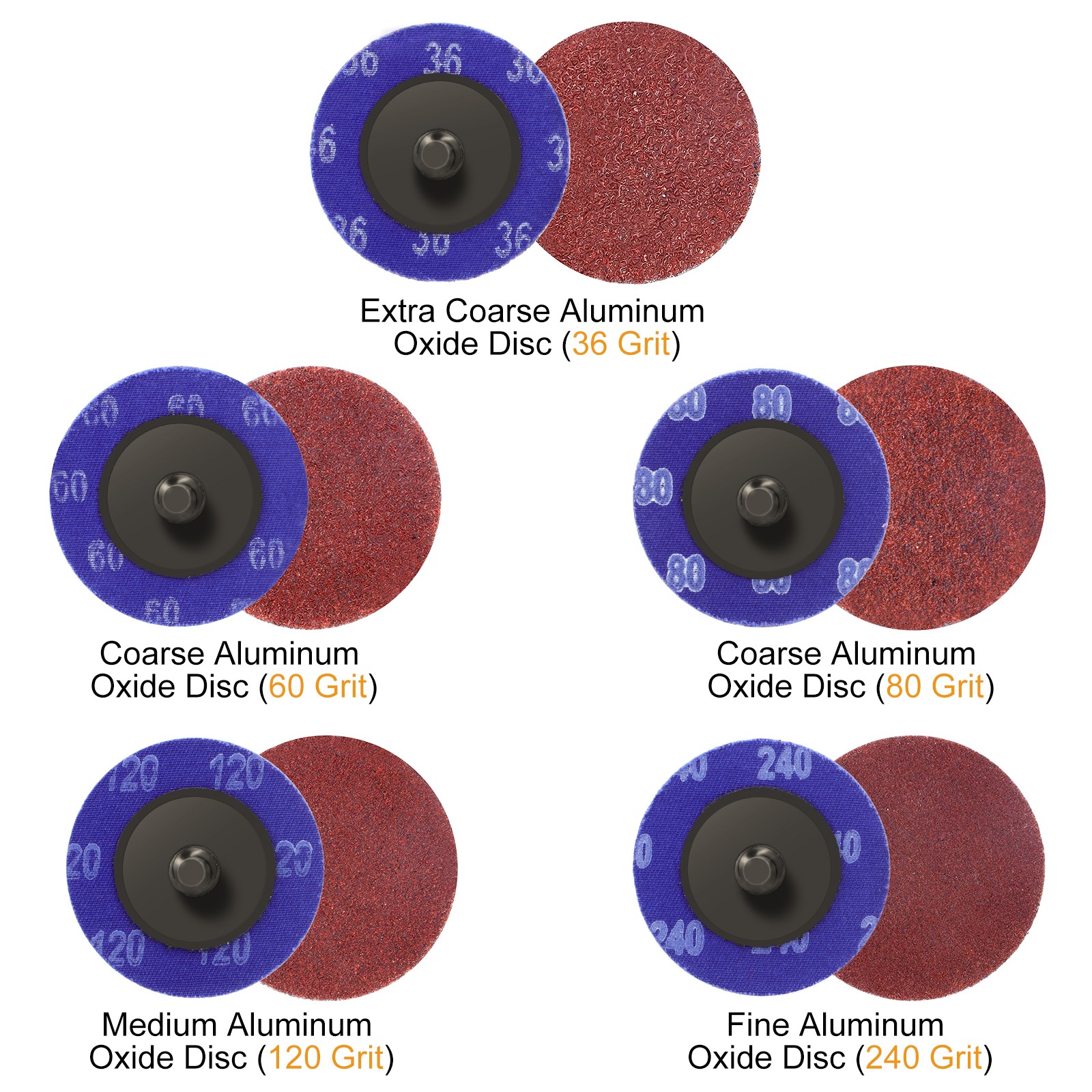 52PCS 2″ 36 60 80 120 240 Grit Roll Lock Die Grinder Sanding Discs Quick Change