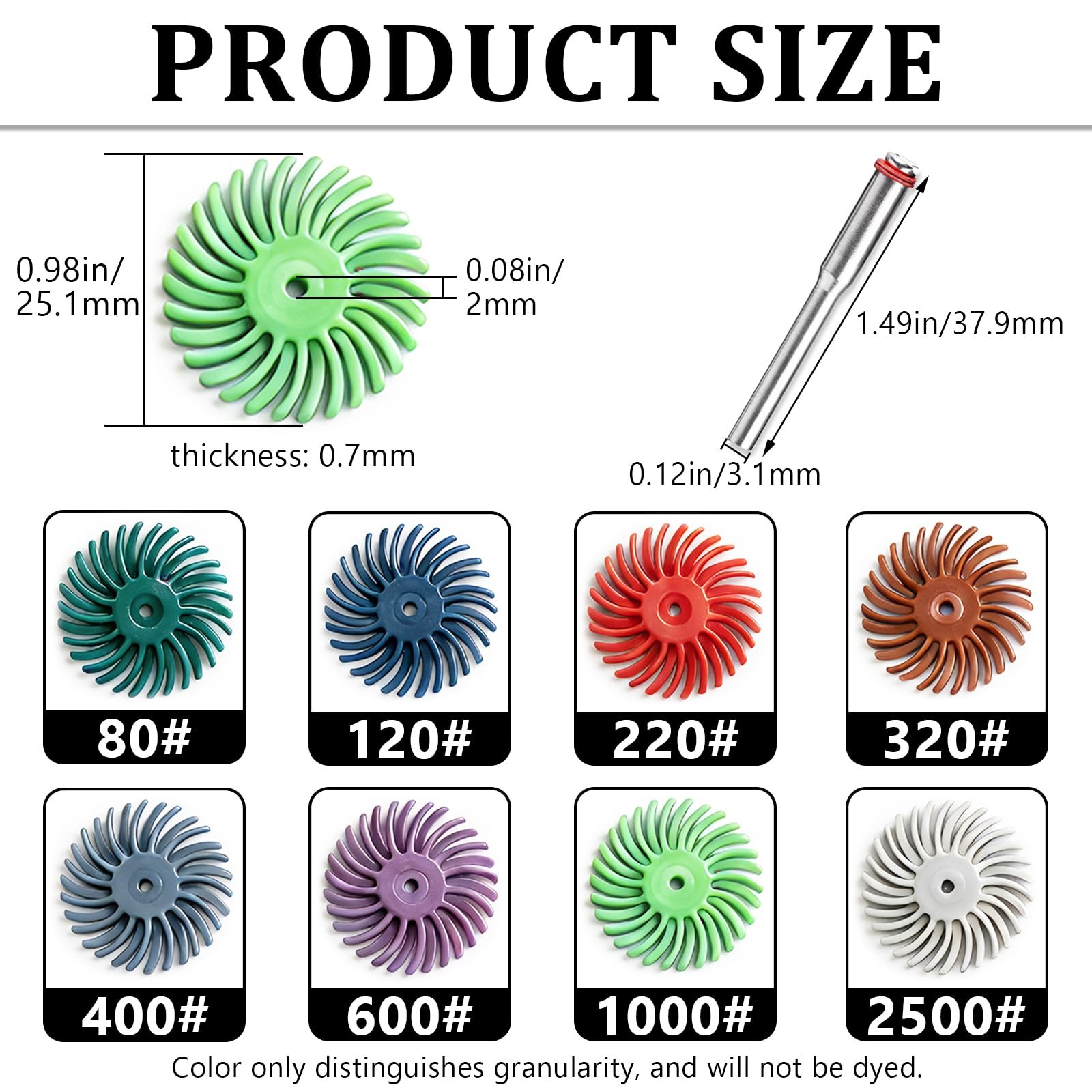 Aienxn 30PCS 1″ Radial Bristle Disc Kit with 3mm Shank for Rotary Tools, Deta…