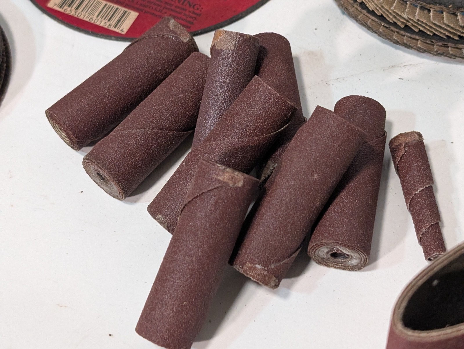 Lot of 70 Assorted Grinding and Sanding Wheels/Belts, Some Used, Most Unused