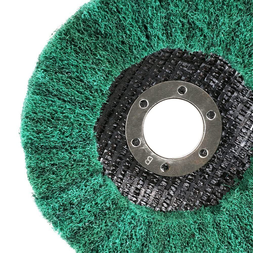 4-1/2″ 115mm Green Nylon Fiber Polishing Wheel Type 27 for Die Grinder 180 Grit