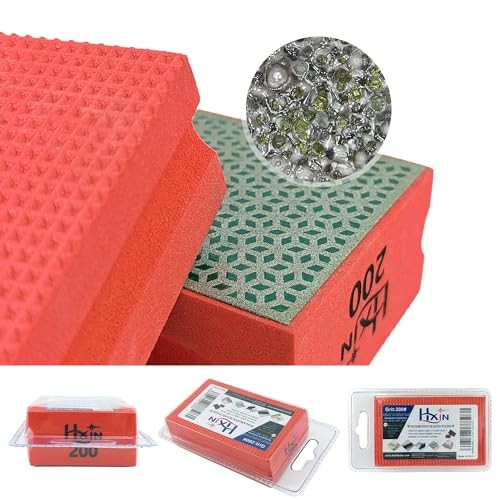 Diamond Hand Polishing Pad Diamond Sanding Block Foam Backed 200# Cubic 1