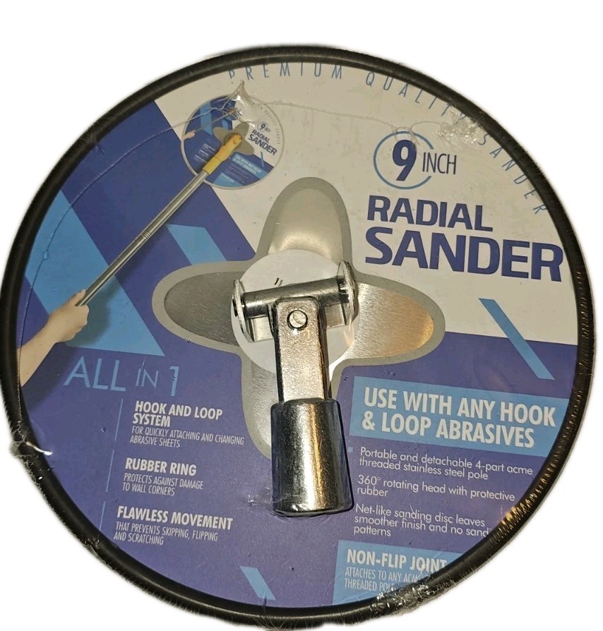 9 Inch Radial Hand Sander, 9″ Hook and loop Hand Drywall Sander for Wall New