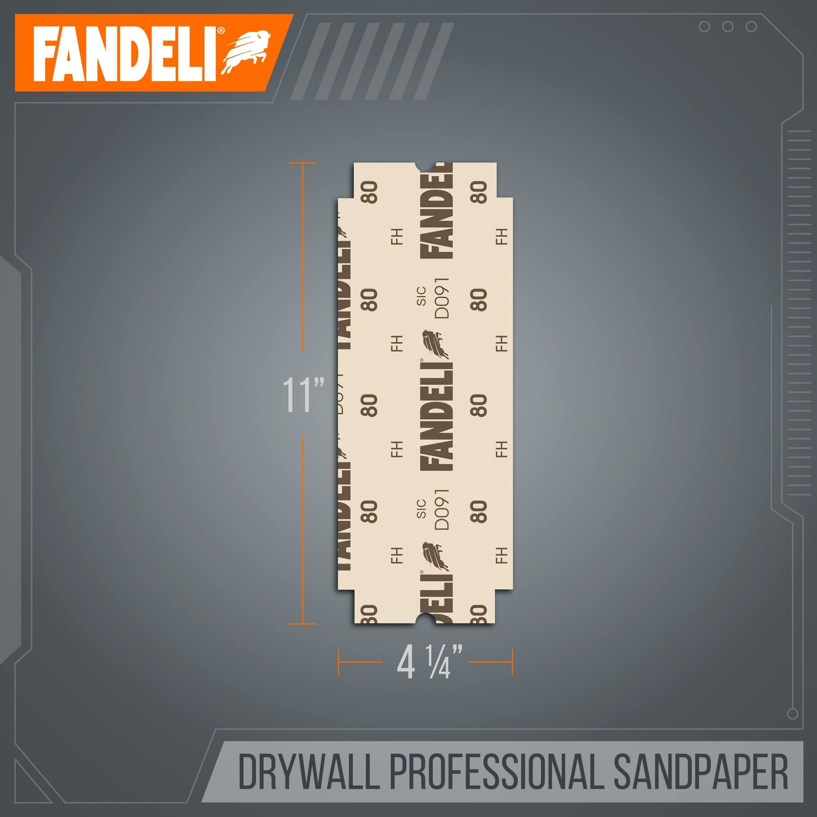 25 Sheets 4.25×11 inch Sanding Paper 100 Grit for Drywall Orbital Sanders