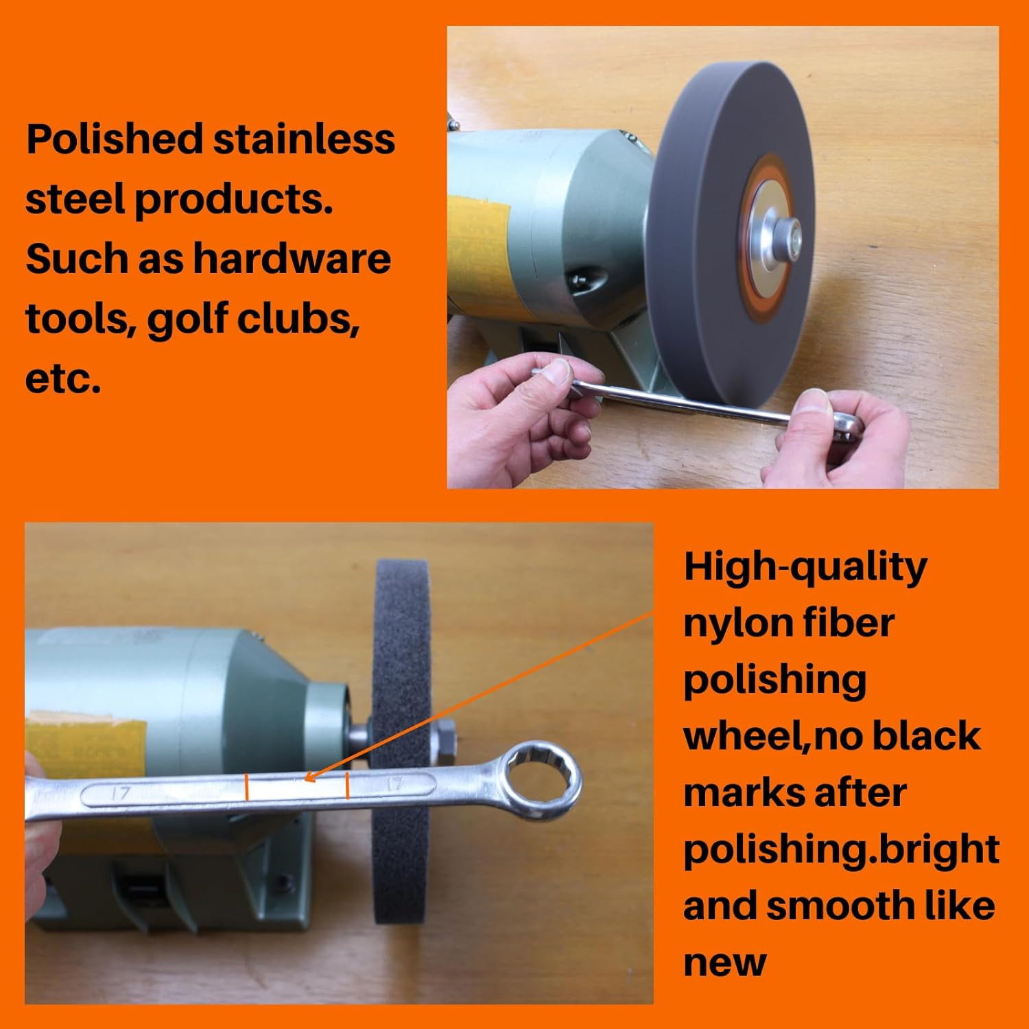 Deburring Nylon Fiber Buffing Wheels Polishing Stainless Steel | for Bench Grind