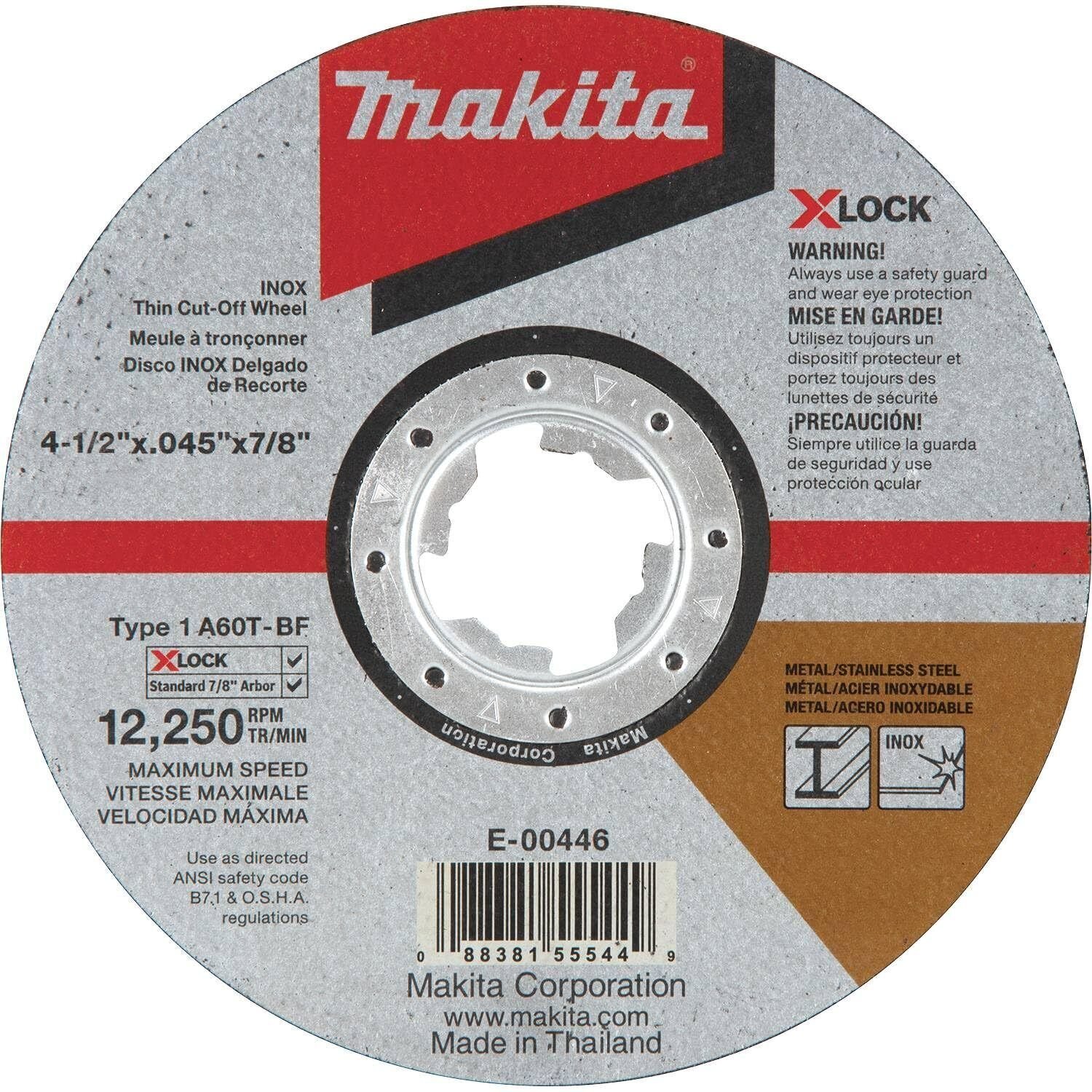 Makita E-00446 X-Lock 4-1/2″ x .045″ x 7/8″ Type 1 General Purpose 60 Grit Th…