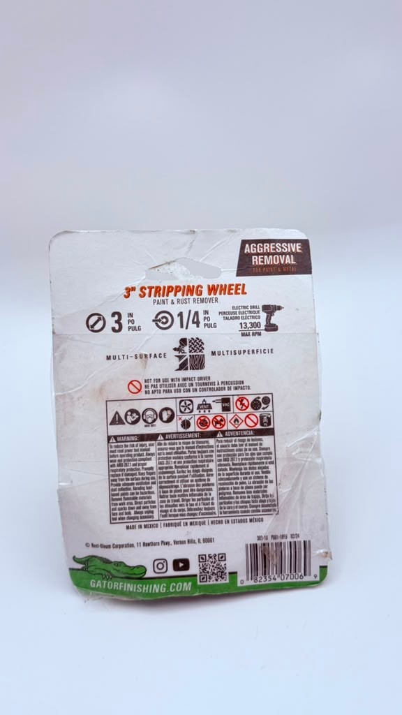 Gator Power Series 4″ Stripping Wheel *Extra Coarse* Paint/Rust Remover – #9485