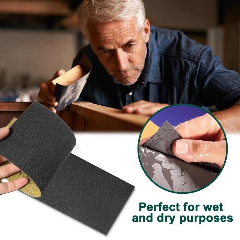 20PCS Sand Paper 60 Grit Sandpaper Sheets, 9 x 3.6 Inch Wet Dry Sandpaper