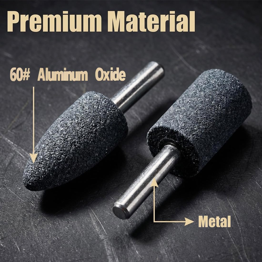 10 Pcs Rotary Grinding Stone 1/4 Inch Shank Abrasive Stones for Metal Aluminum