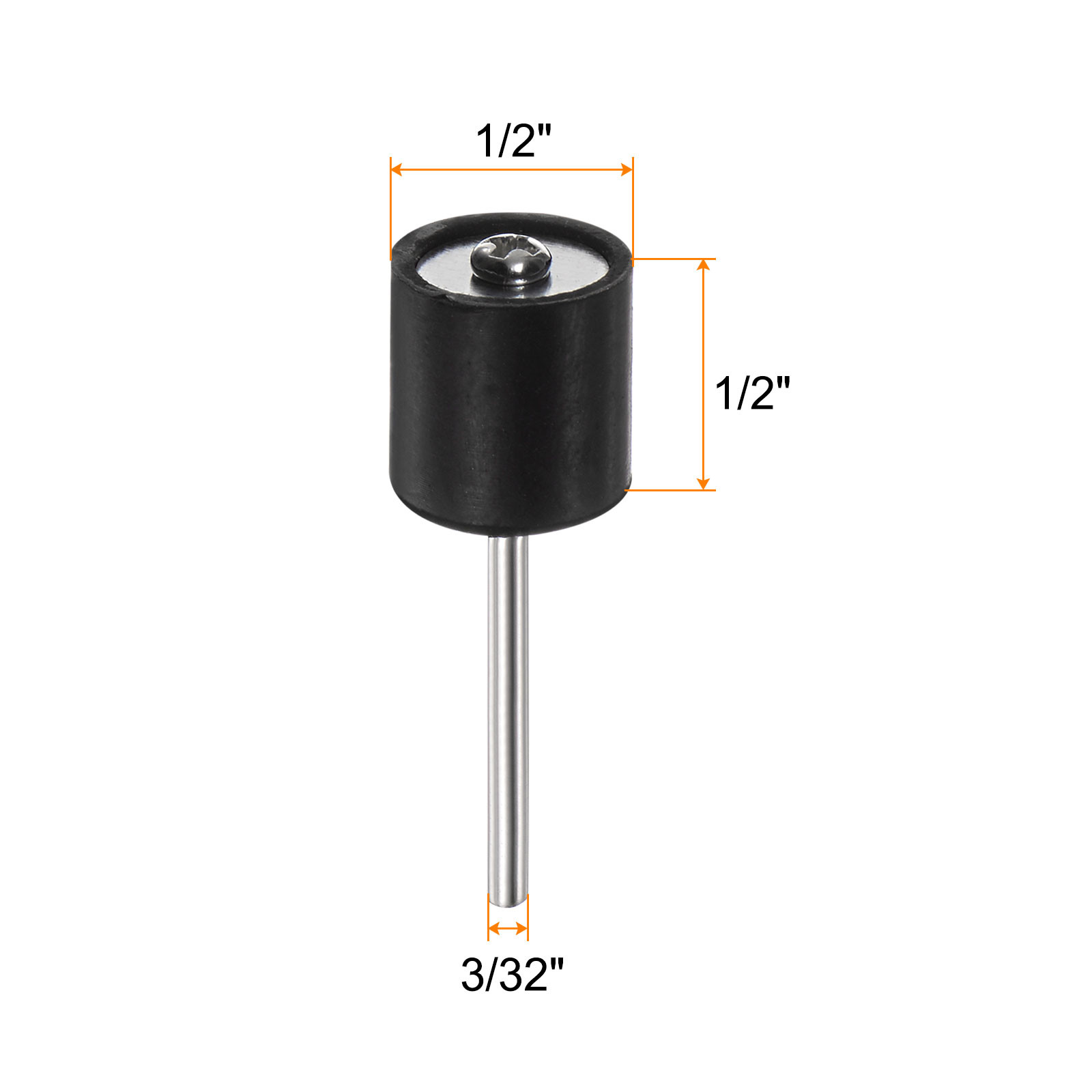 10pcs 1/2 Inch Sanding Drum Rubber Mandrels 2.35mm Shank Sanding Sleeve Holder