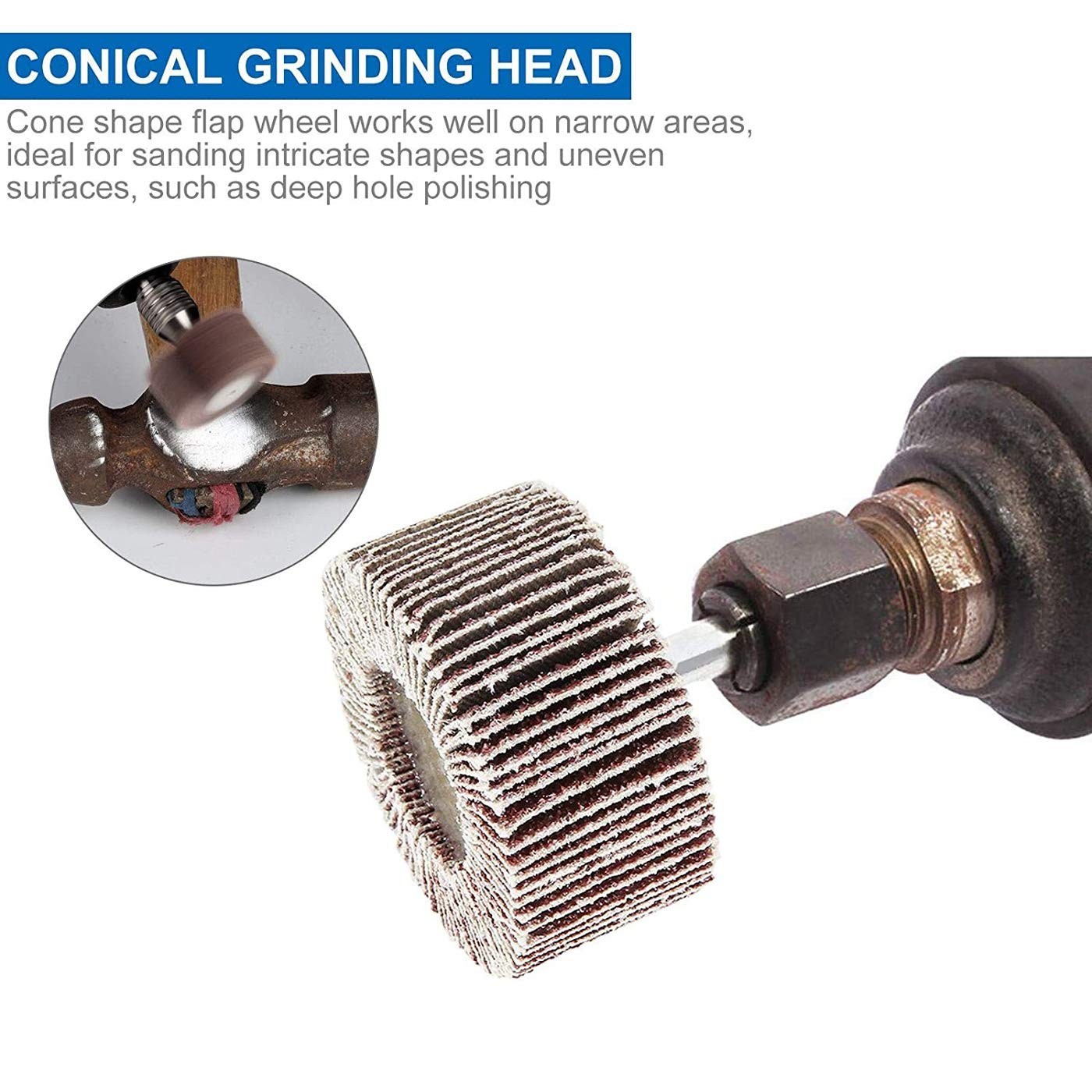 Durable 50 Pack Flap Wheel Sander | 1/4″ Shank for All Drills – 80 Grit Power