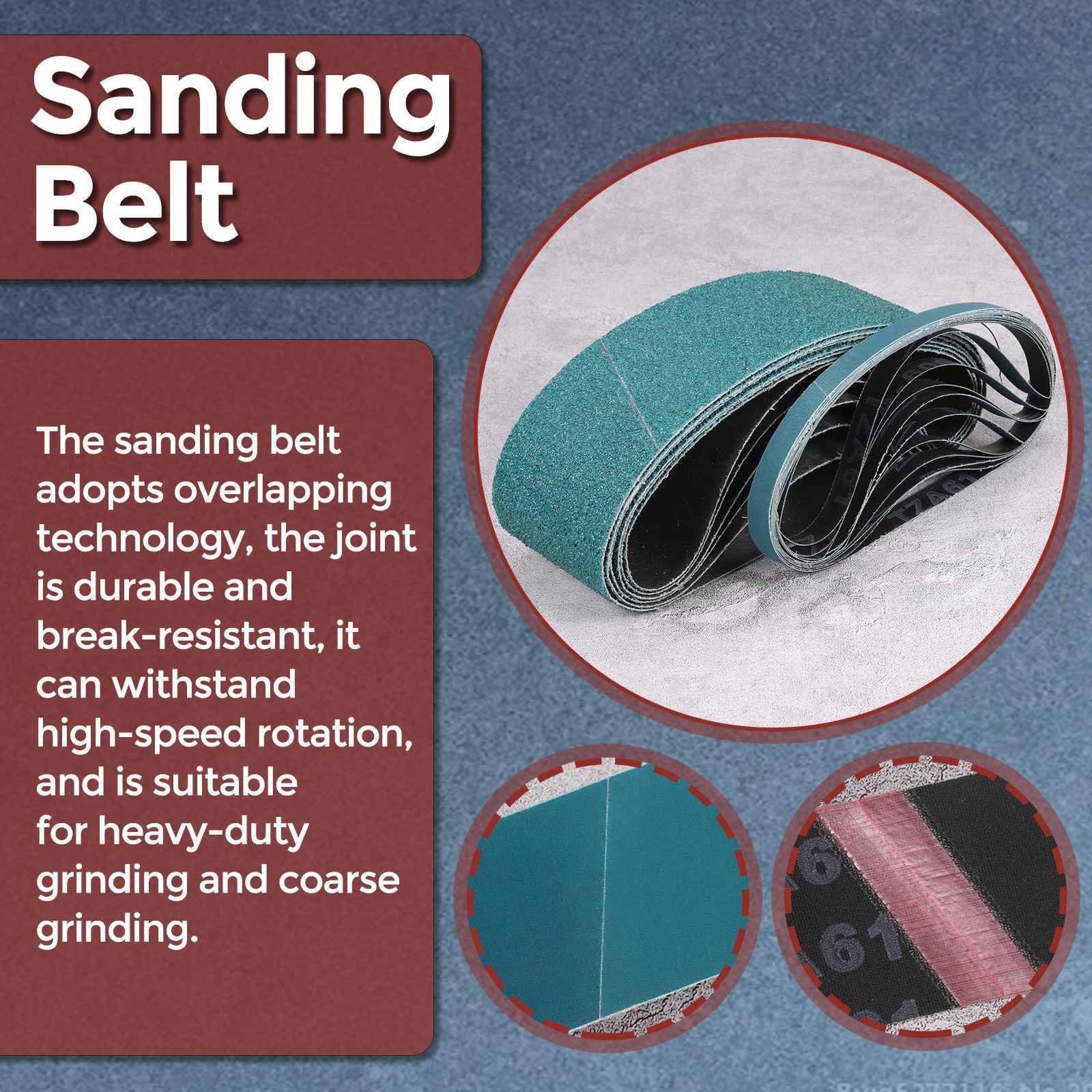 32 PCS Sanding Belts 1/2×18 Inch 240 Grit Zirconia Abrasive Grinding Wood