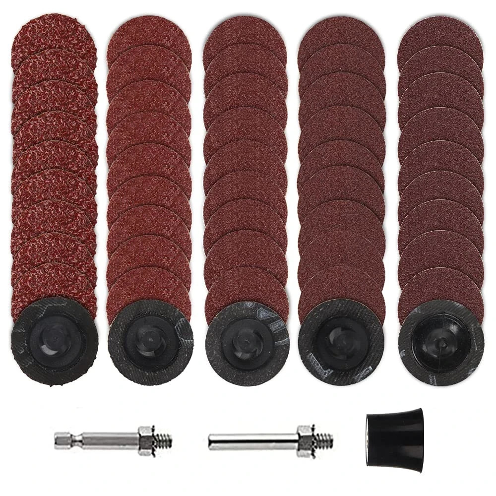 50PCS 1 Inch Quick Change Sanding Disc 40/60/120/180/240 Grit Roll Lock Quick Ch