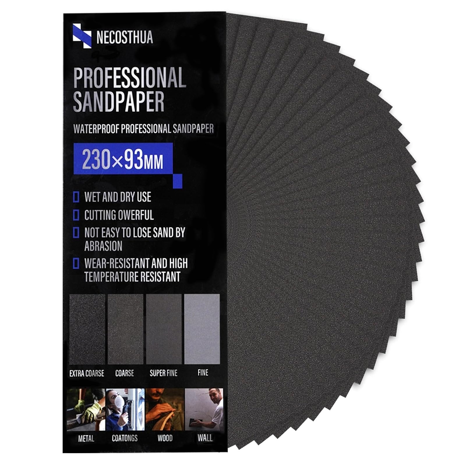 30PCS 3000 Grit Sandpaper Sheets for Wood, Metal, Automotive, 9×3.6 Inch