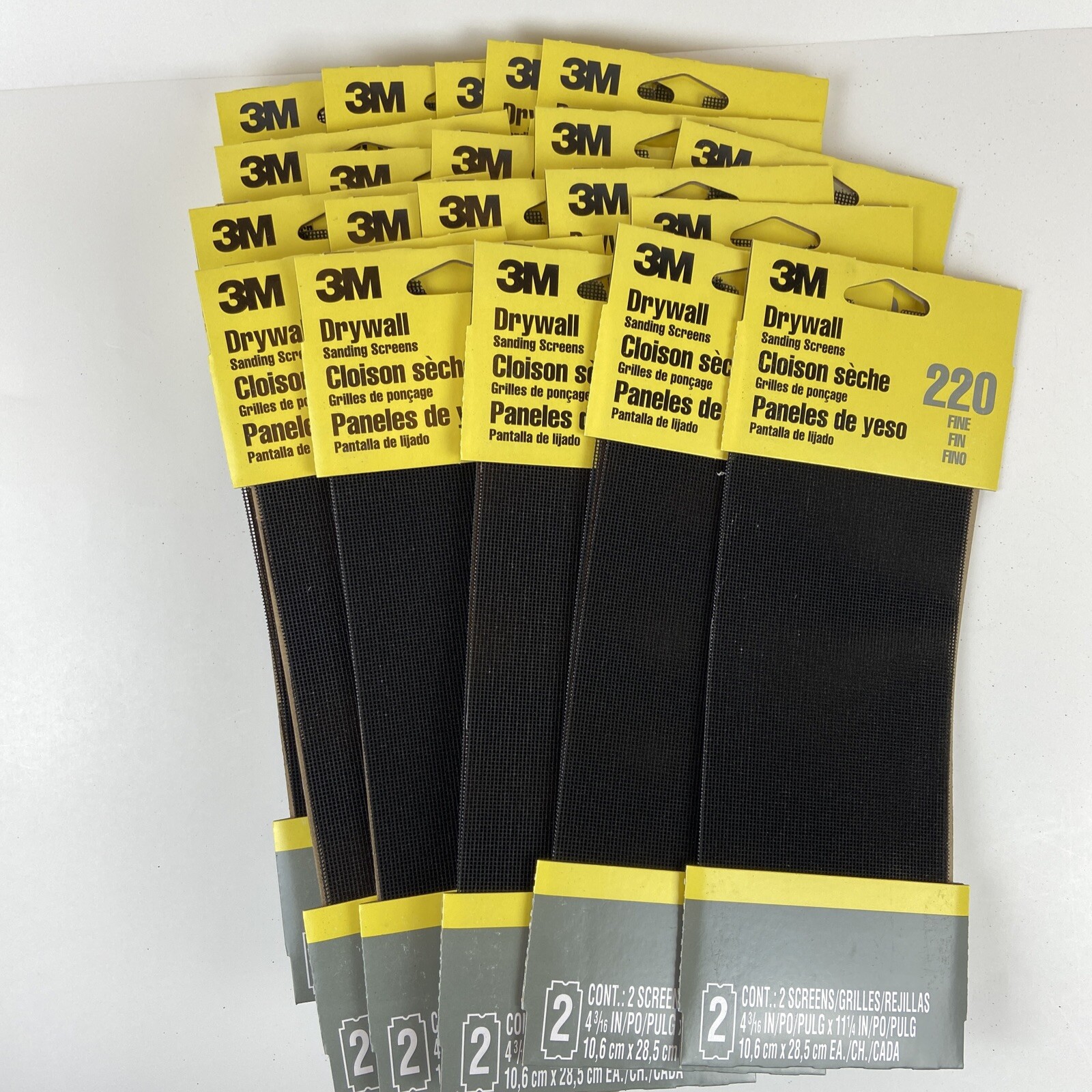 20 2-Pack (40 Total) 3M Drywall Sanding Screens 4-3/16 in x 11-1/4 220 Fine Grit