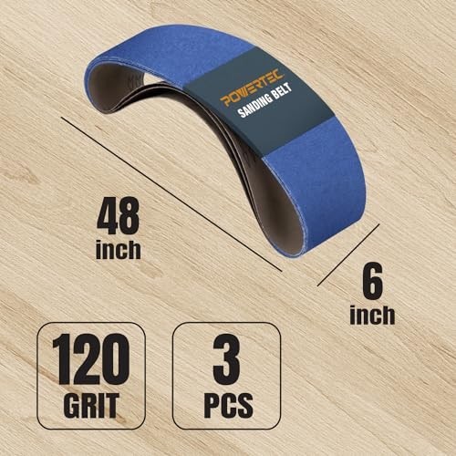 6″x48″ Zirconia Sanding Belts – 36/60/120 Grits, 9 Pack for Wood & Metal Sander