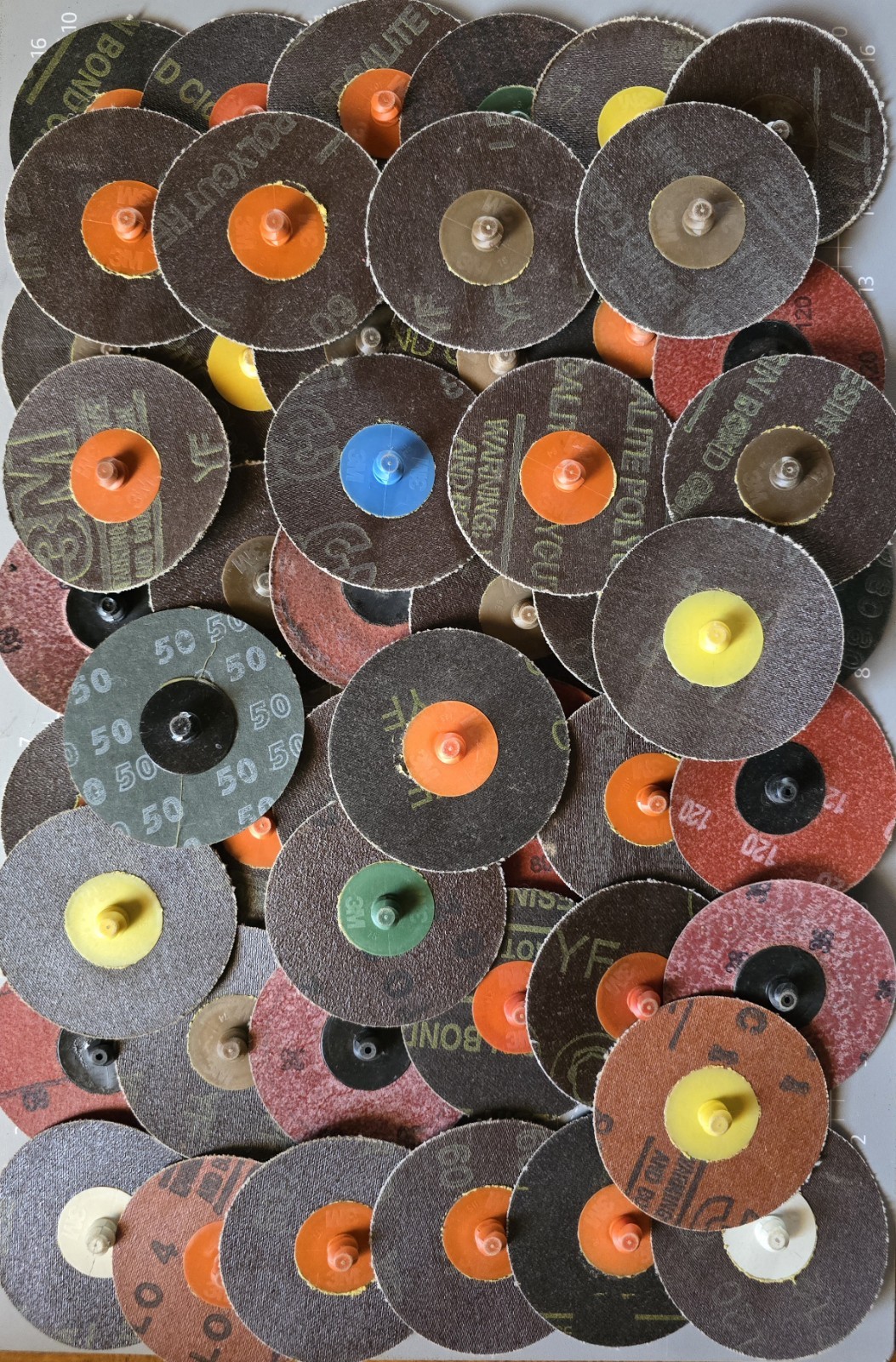 50 Roloc Sanding Disc Lot 3 Inch Assorted Grit Sandpaper 3M