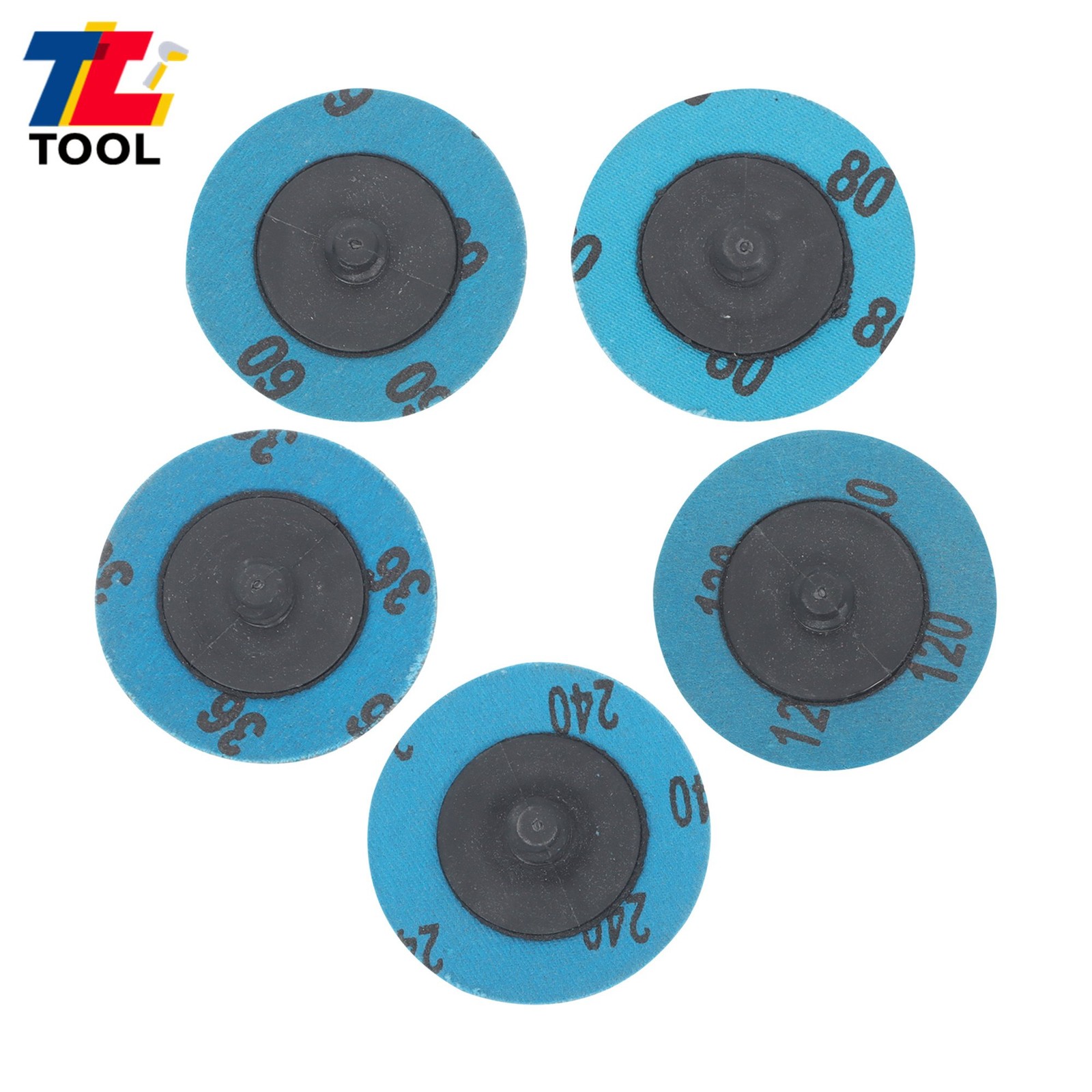 50PCS Rotary Lock Grinder Sanding Grinding Discs 2 Inch 36/60/80/120/240 Grit