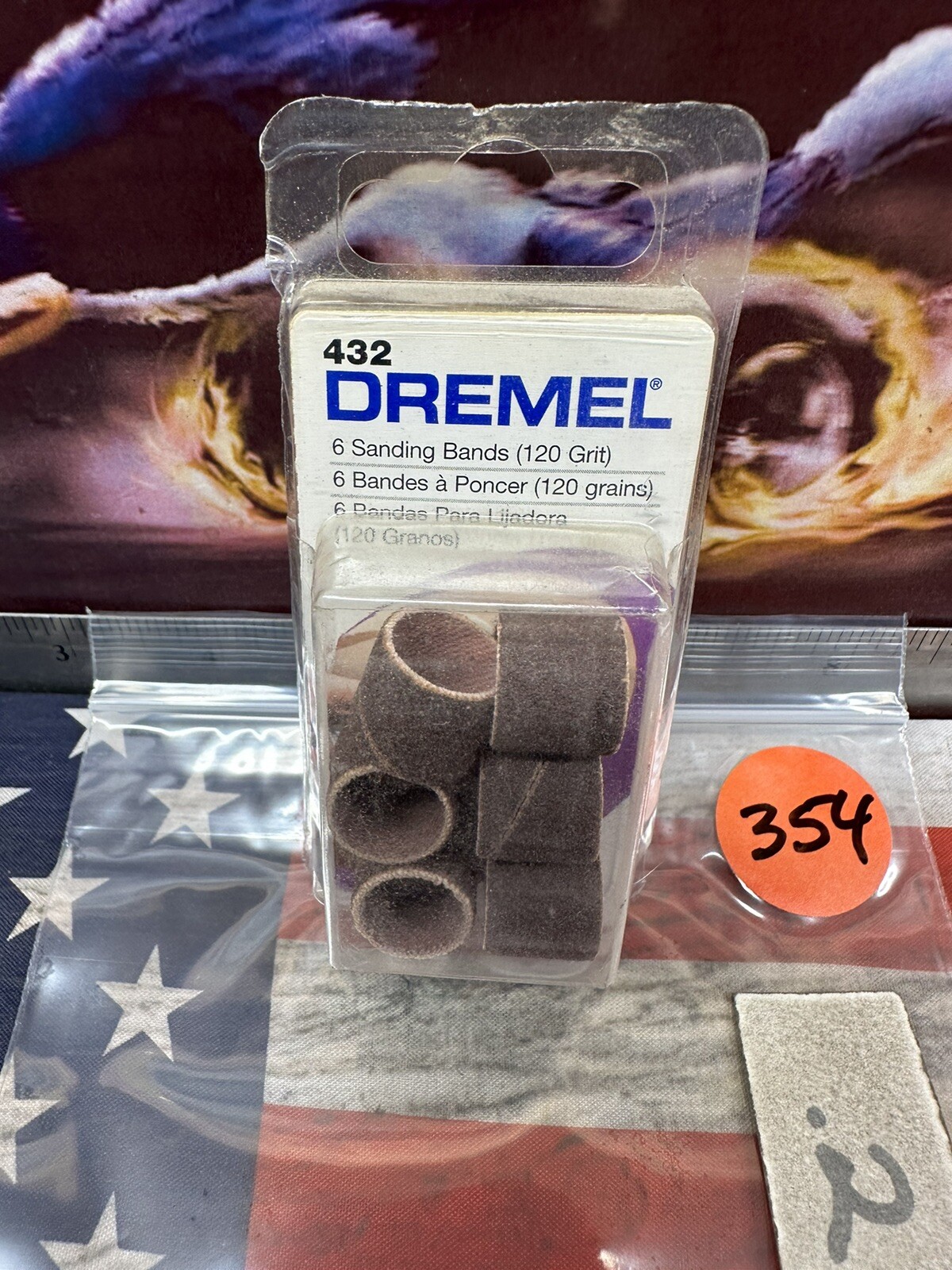 DREMEL 432 Sanding Band, Slide on Fit Mandrel Type 120 Grit 6 Pieces