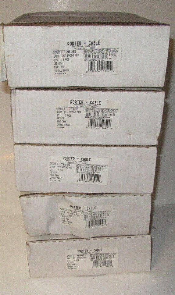 Porter Cable PICK 80 100 150 180 Grit Sanding 9″ 5-Pads 78085 78105 78155 78185