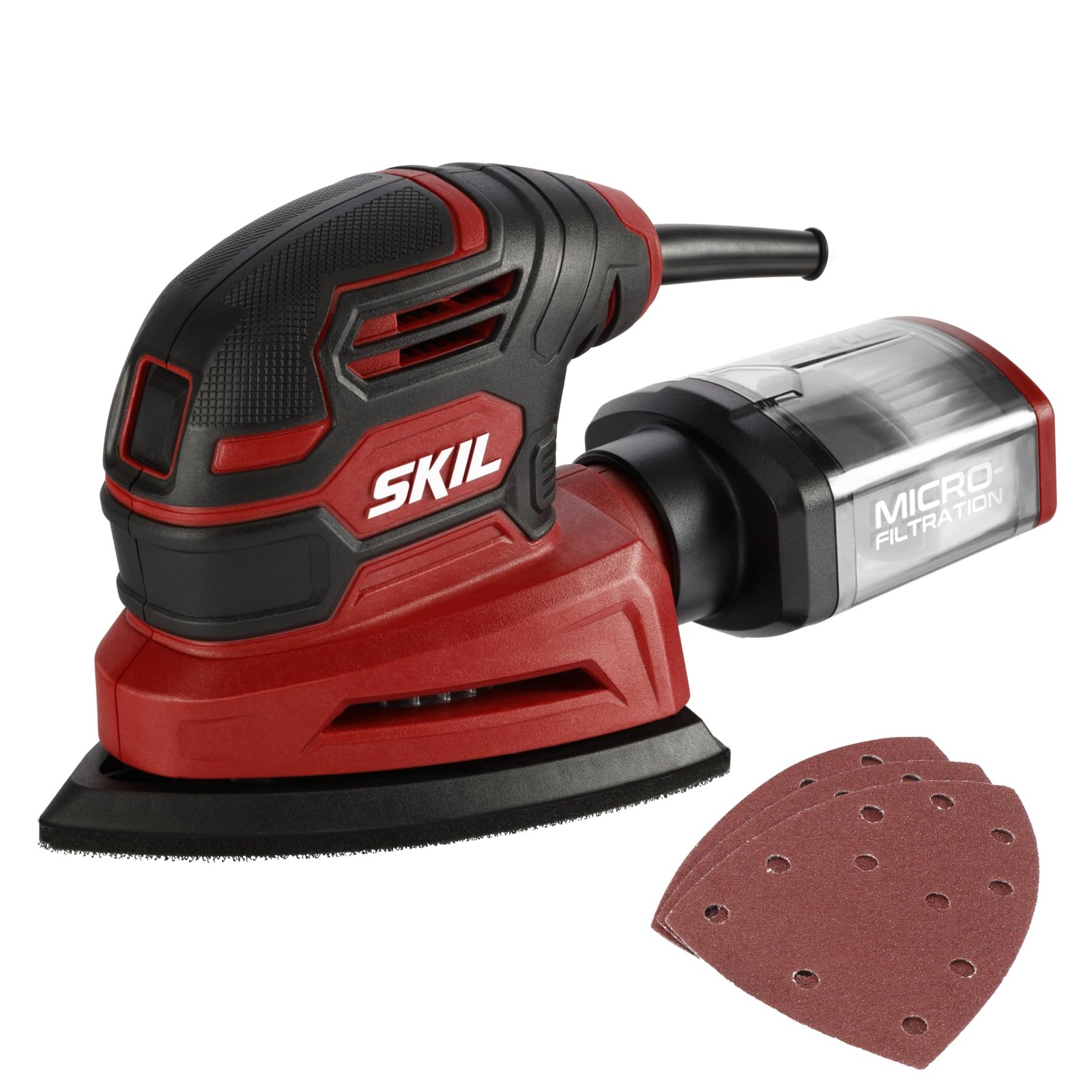 SKIL Corded Detail Sander, Includes 3pcs Sanding Paper and One Size, Sander