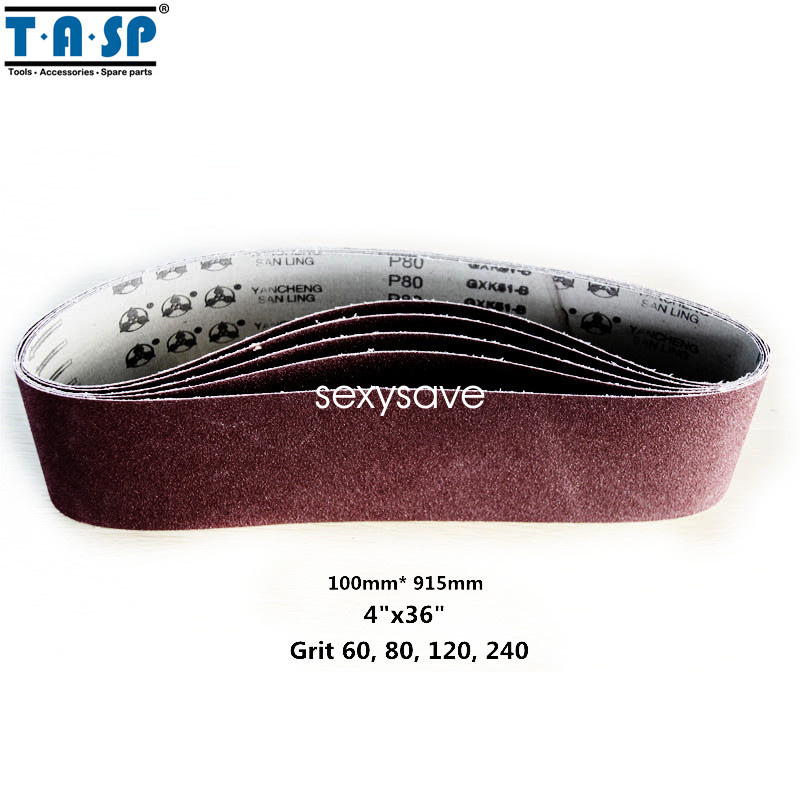 5PC 4″ x 36″ Sanding Belt Grit 60 80 120 240 Tool 100 x 915 mm