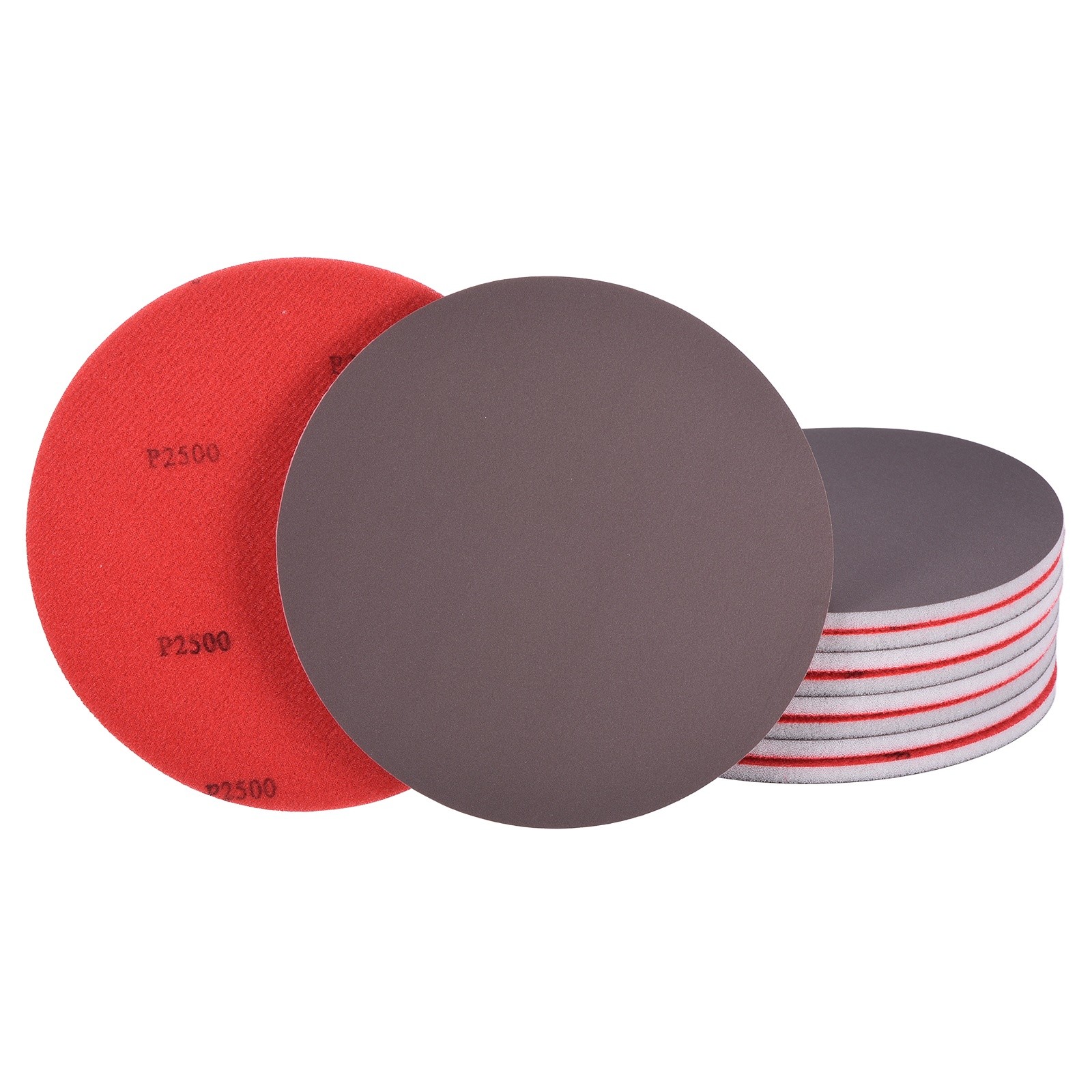 10 Pcs 2500 Grit 6 Inch Hook and Loop Sponge Sanding Disc for Sander, Black