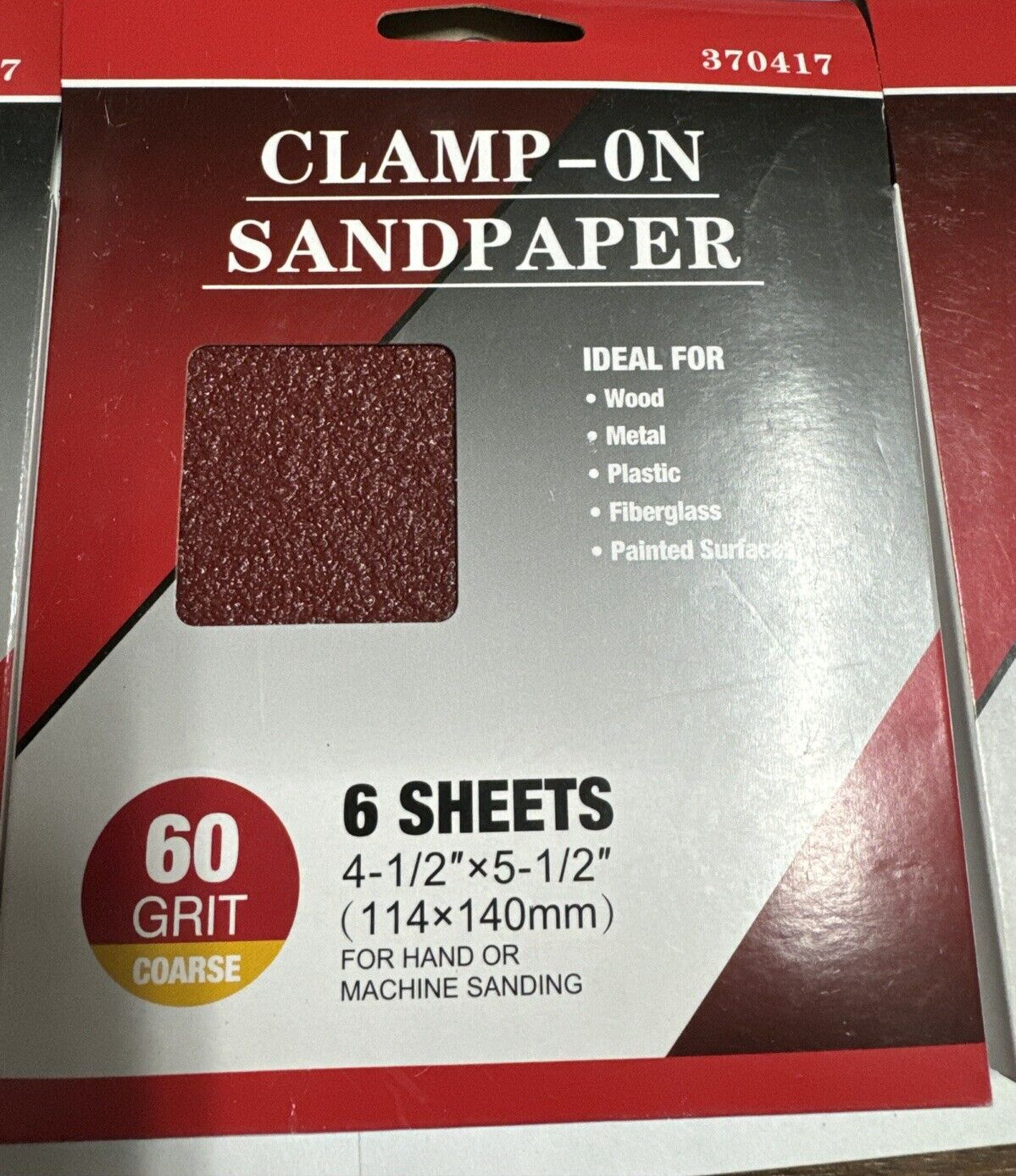 24 SHEETS- 4.5″ x 5.5″ Palm Sander 1/4″ Sheets Clamp on Sandpaper 60 GRIT