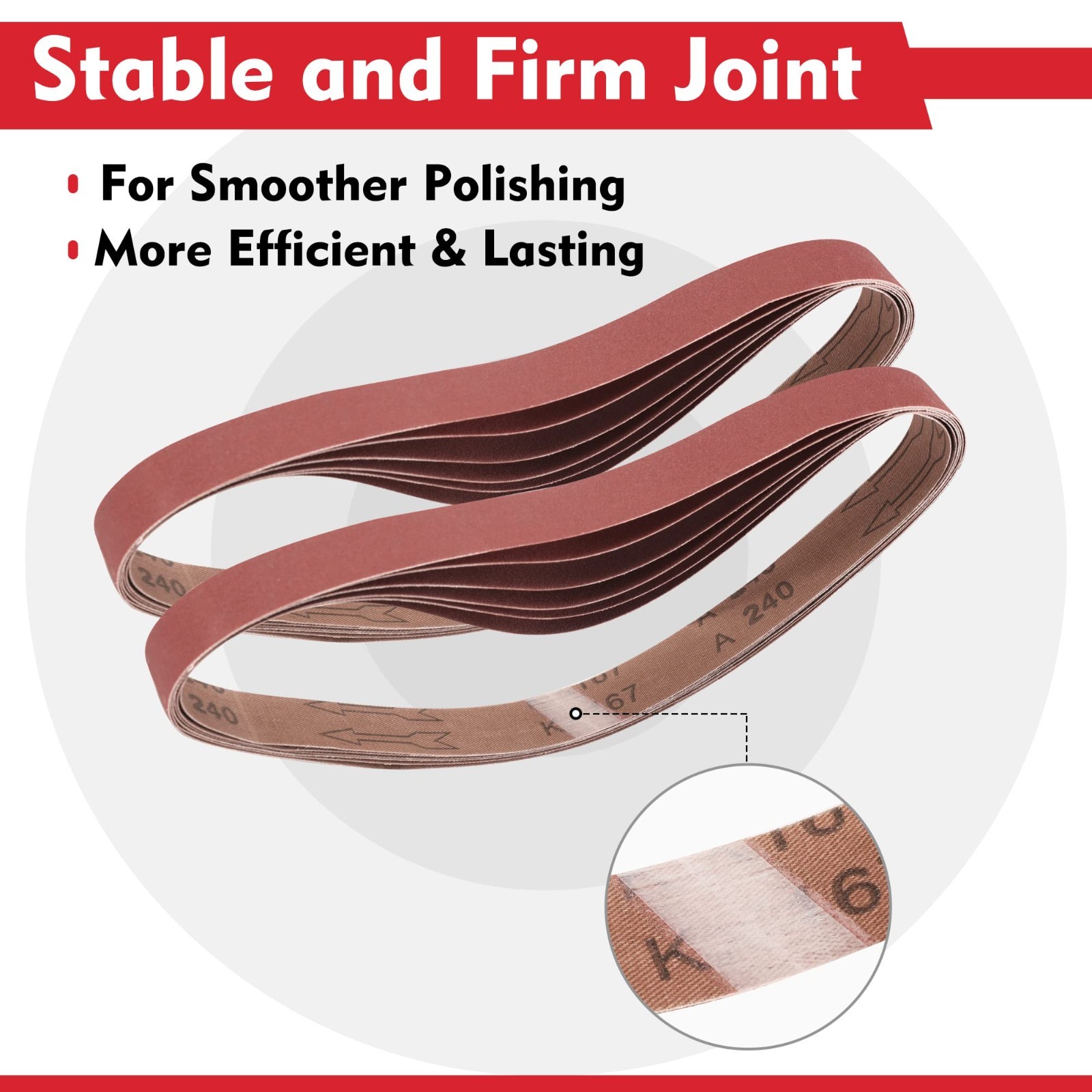 36-Pack Sanding Belts 1″x30″ Aluminum Oxide – 60/80/120/180/240/400 Grits for Wo