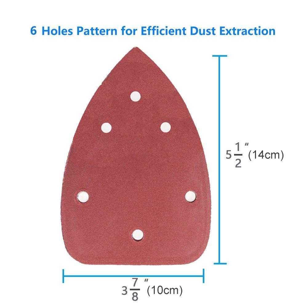 70PCS Triangle Sanding Pads for Ryobi Sander Assorted 40-320 Grit 140mm
