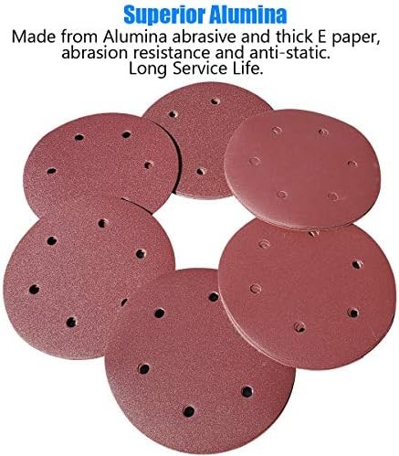 30 PCS 9 Inch 6 Hole Drywall Sanding Discs Set- 80 100 120 180 240 400 Grits, 9″